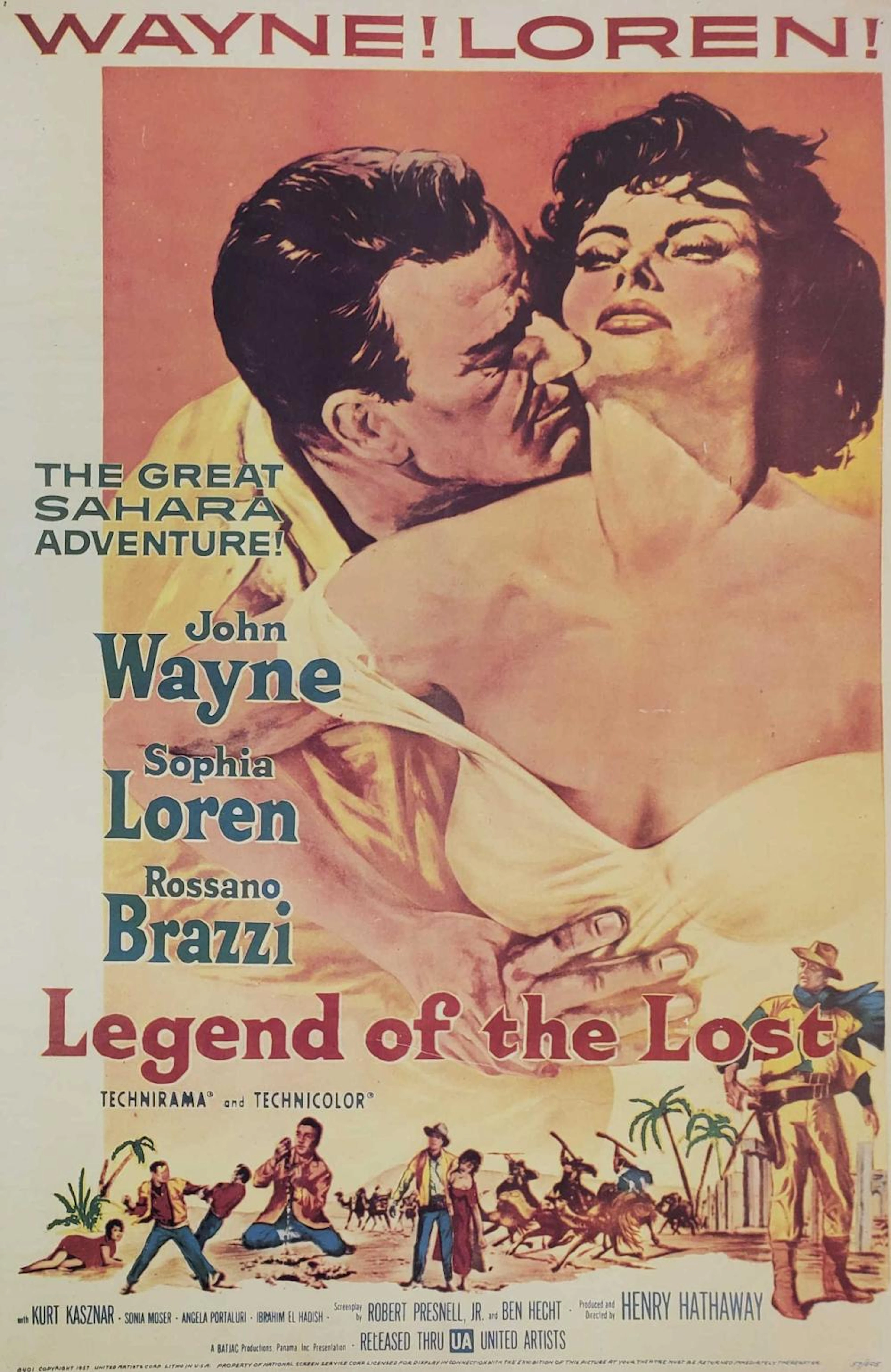 1957 Legend Of The Lost John Wayne Movie Poster