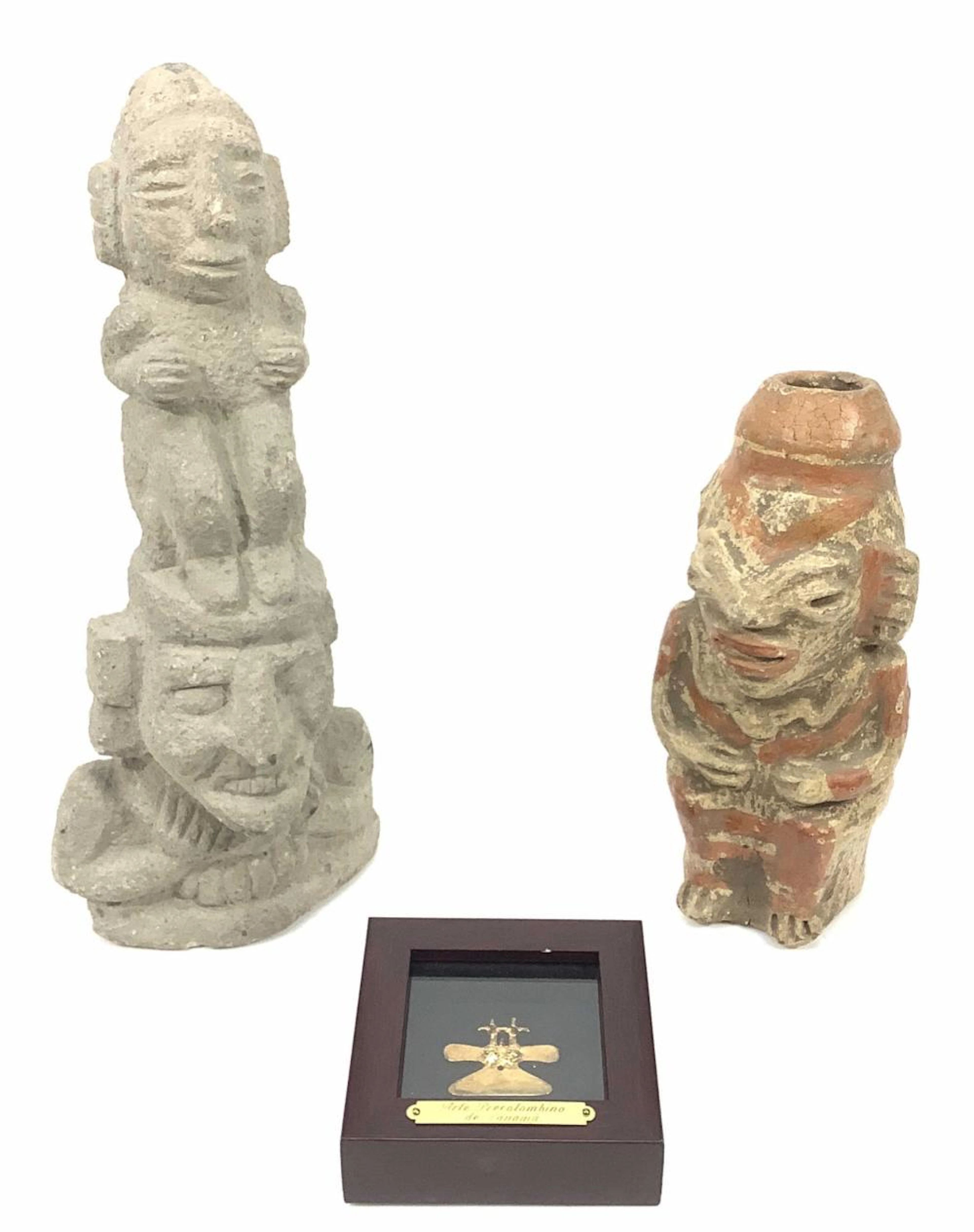 Arte Precolombino De Panama & (2) Effigy Figures