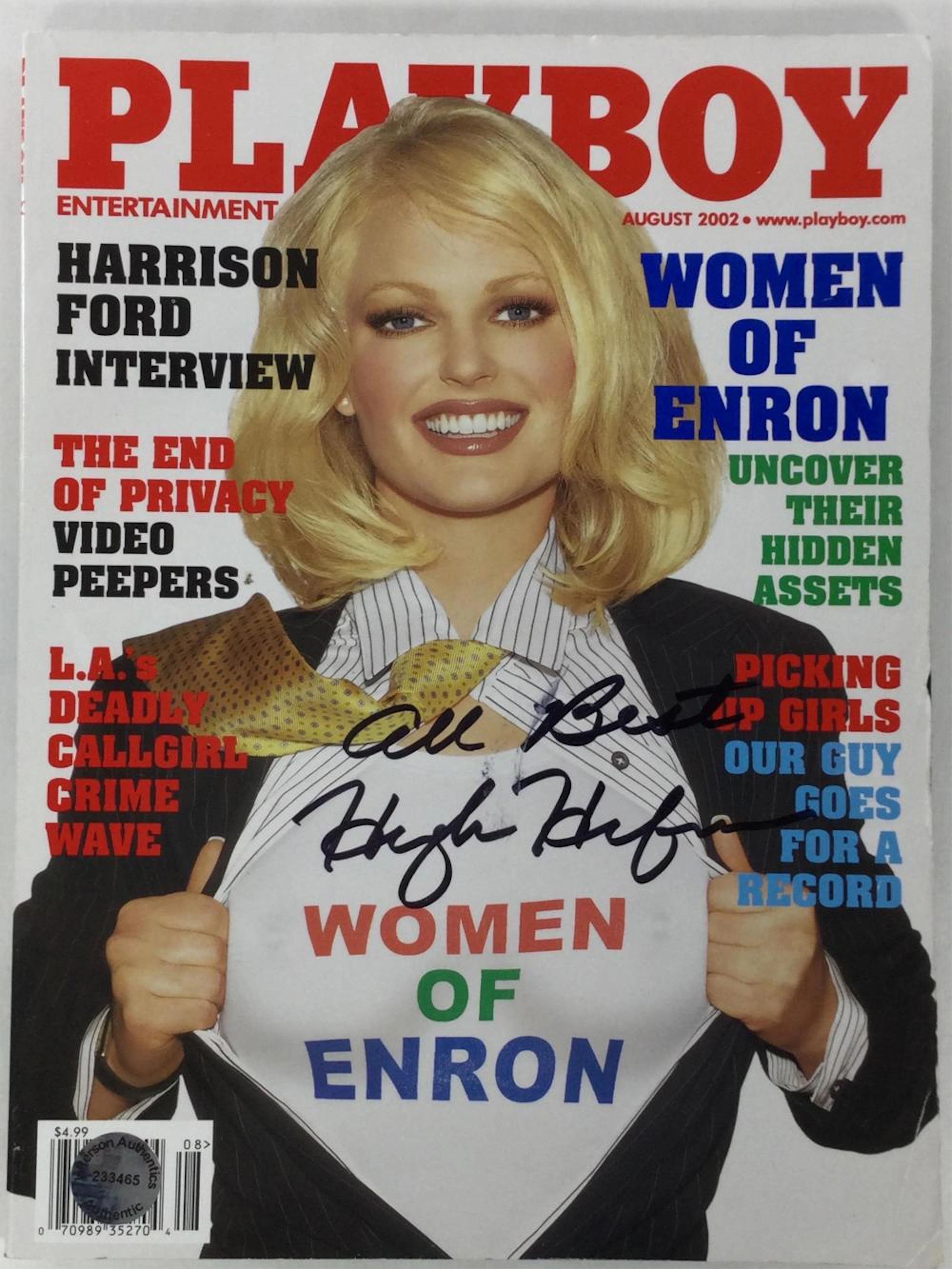 2002 Hugh Hefner Autographed Playboy Magazine
