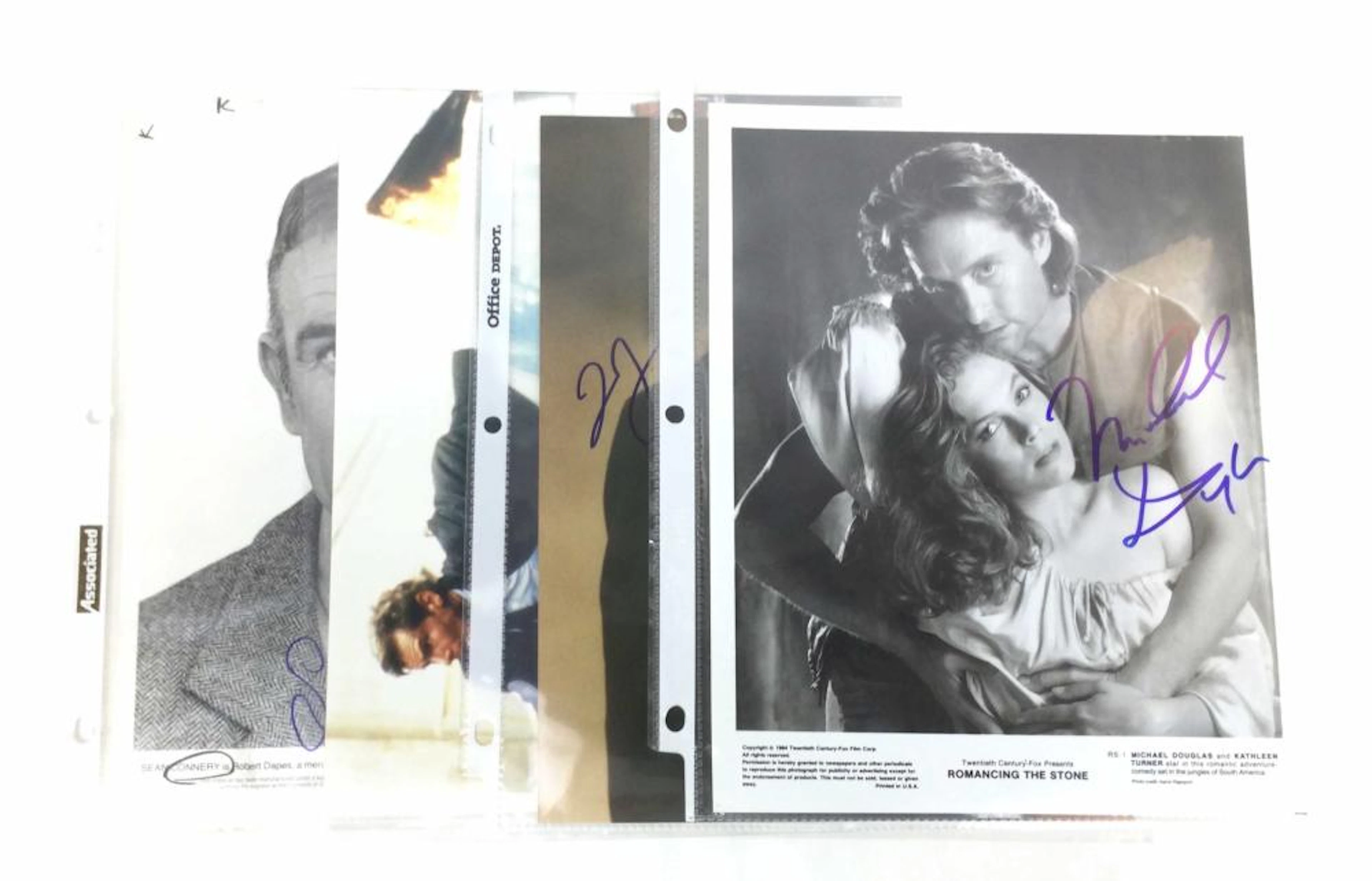 (4) Celebrity Autographed Photographs Sean Connery