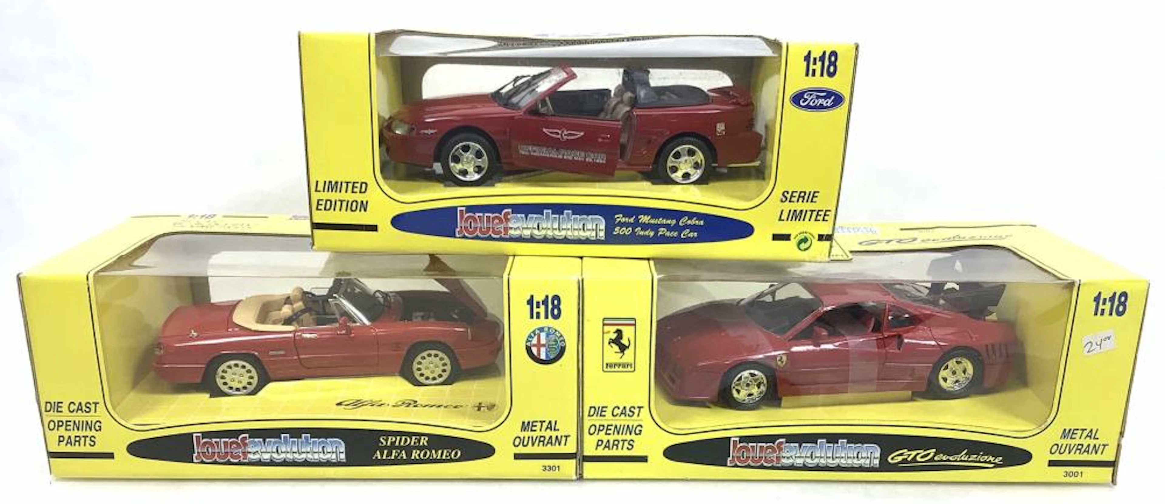 (3) Jouef Evolution 1:18 Scale Die Cast Cars