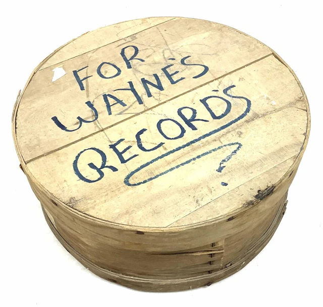 Assorted Vinyl Records In Wood Crate