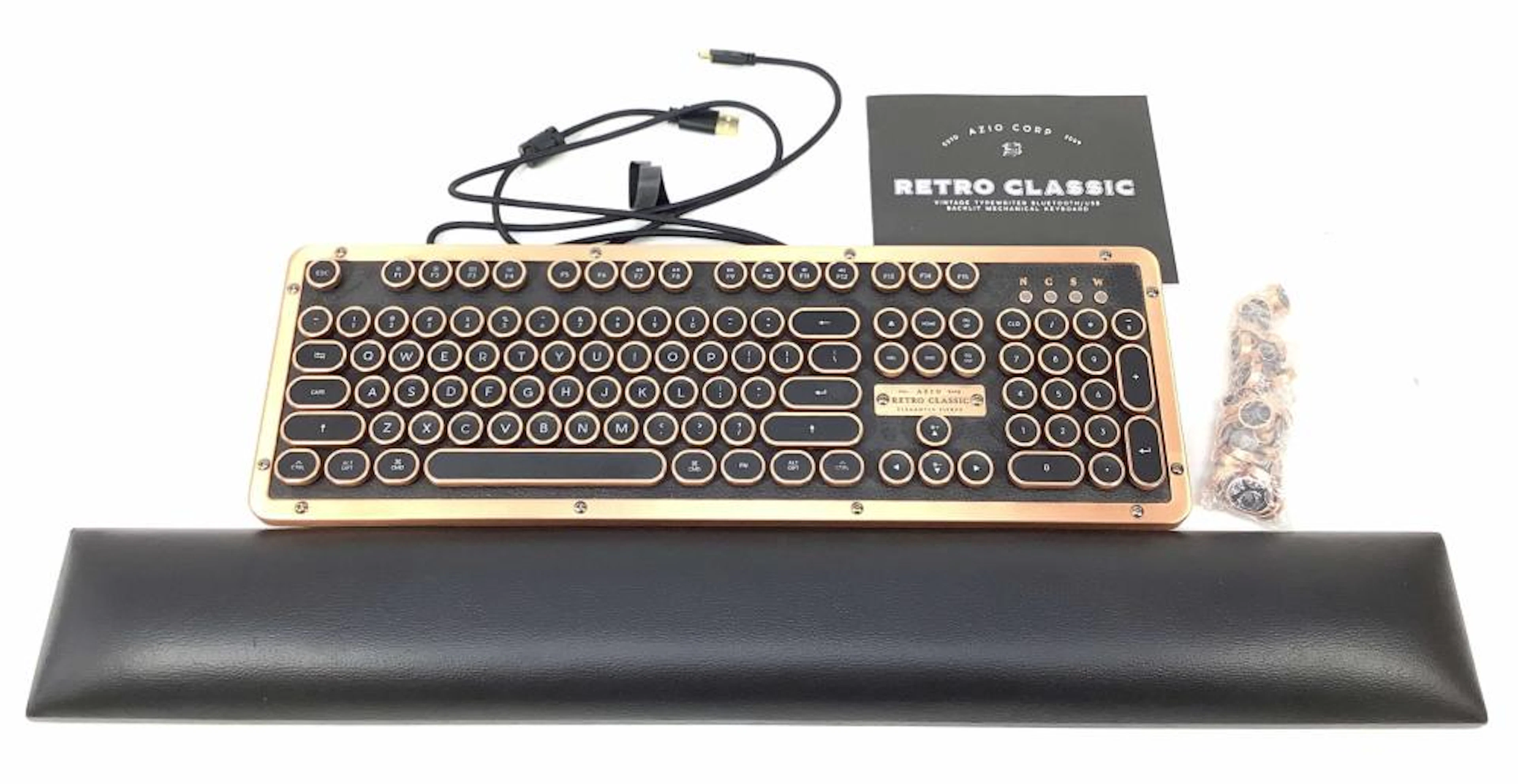 Azio Retro Classic Vintage Steampunk Keyboard