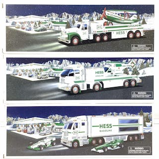 (3) Hess Toy Truck, Helicopters, Airplane