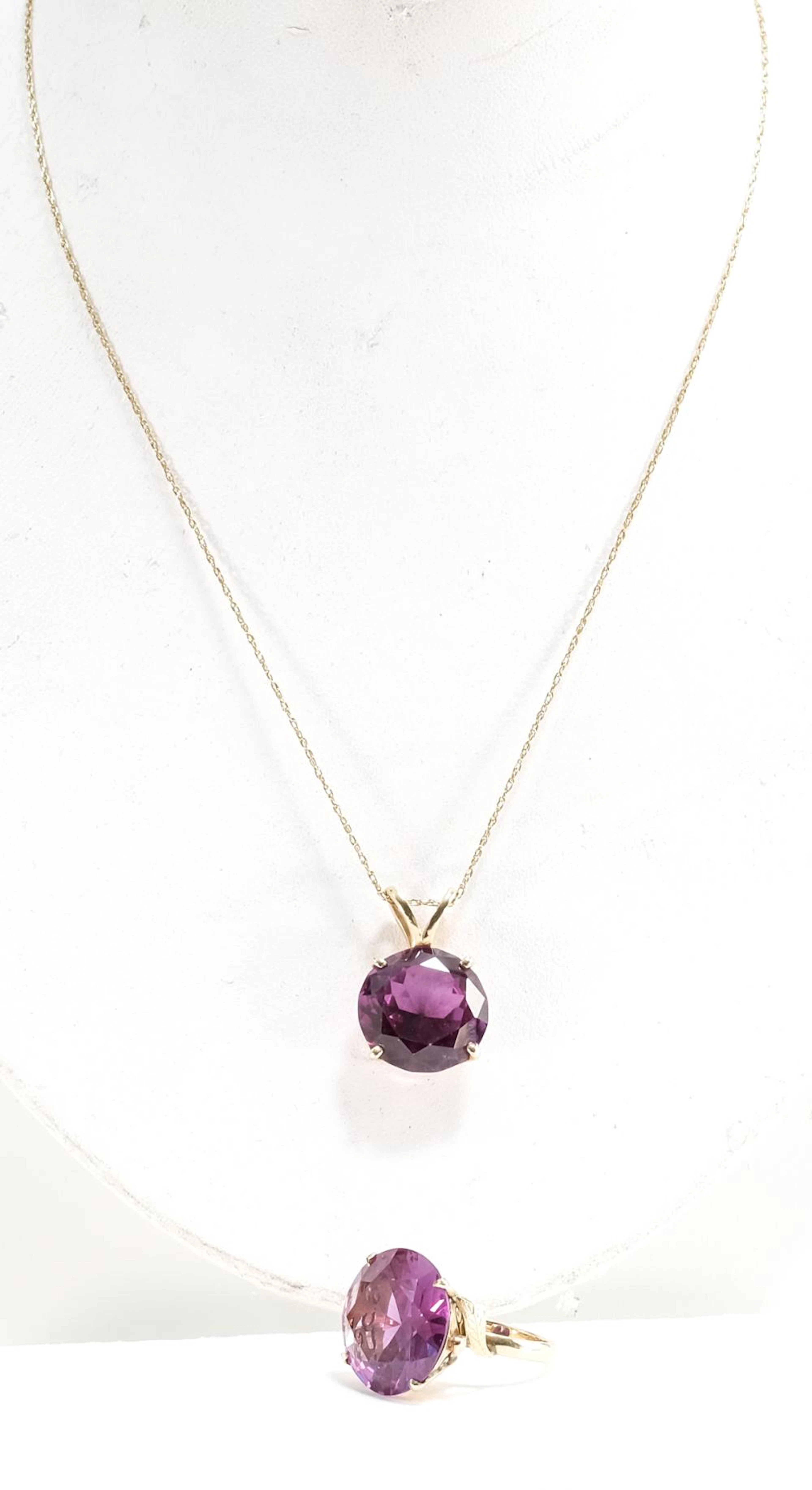 Alexandrite and Gold Ring and Necklace