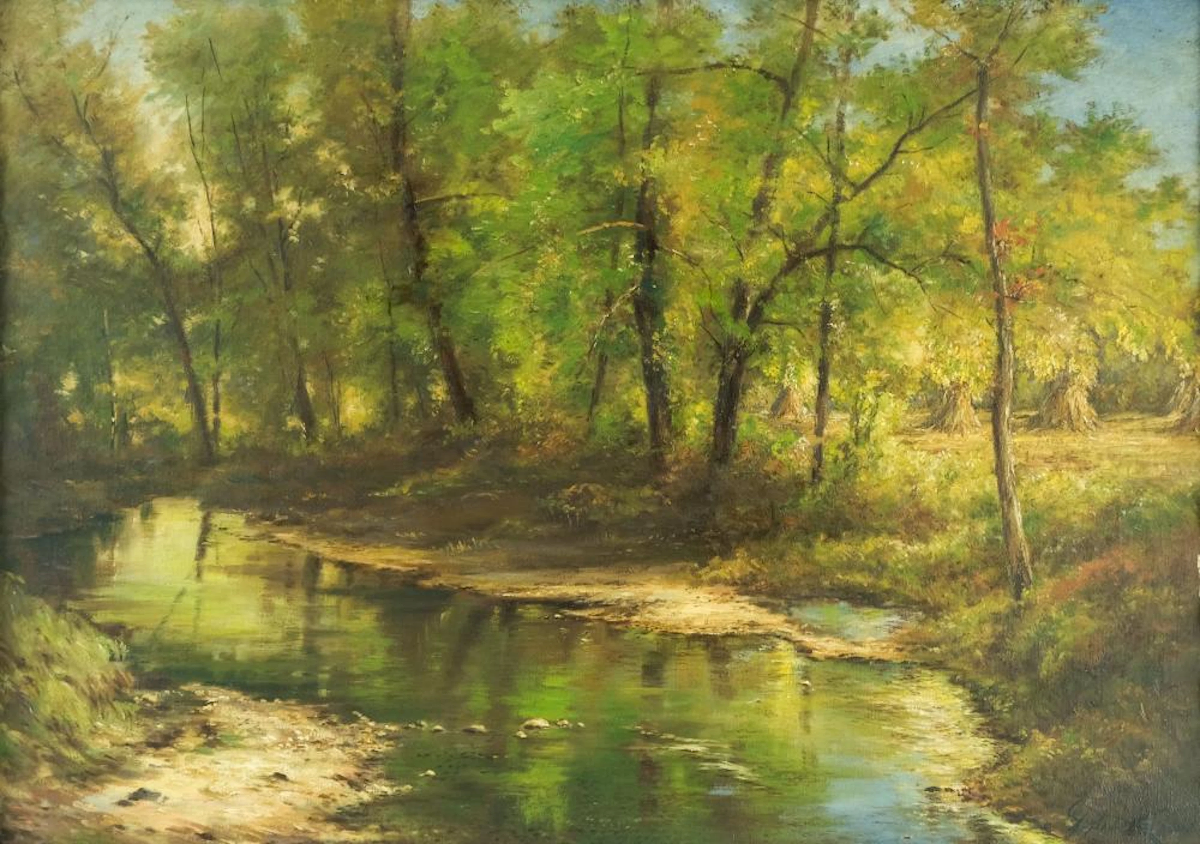 Gustave Reiman, Large Oil on Canvas Painting