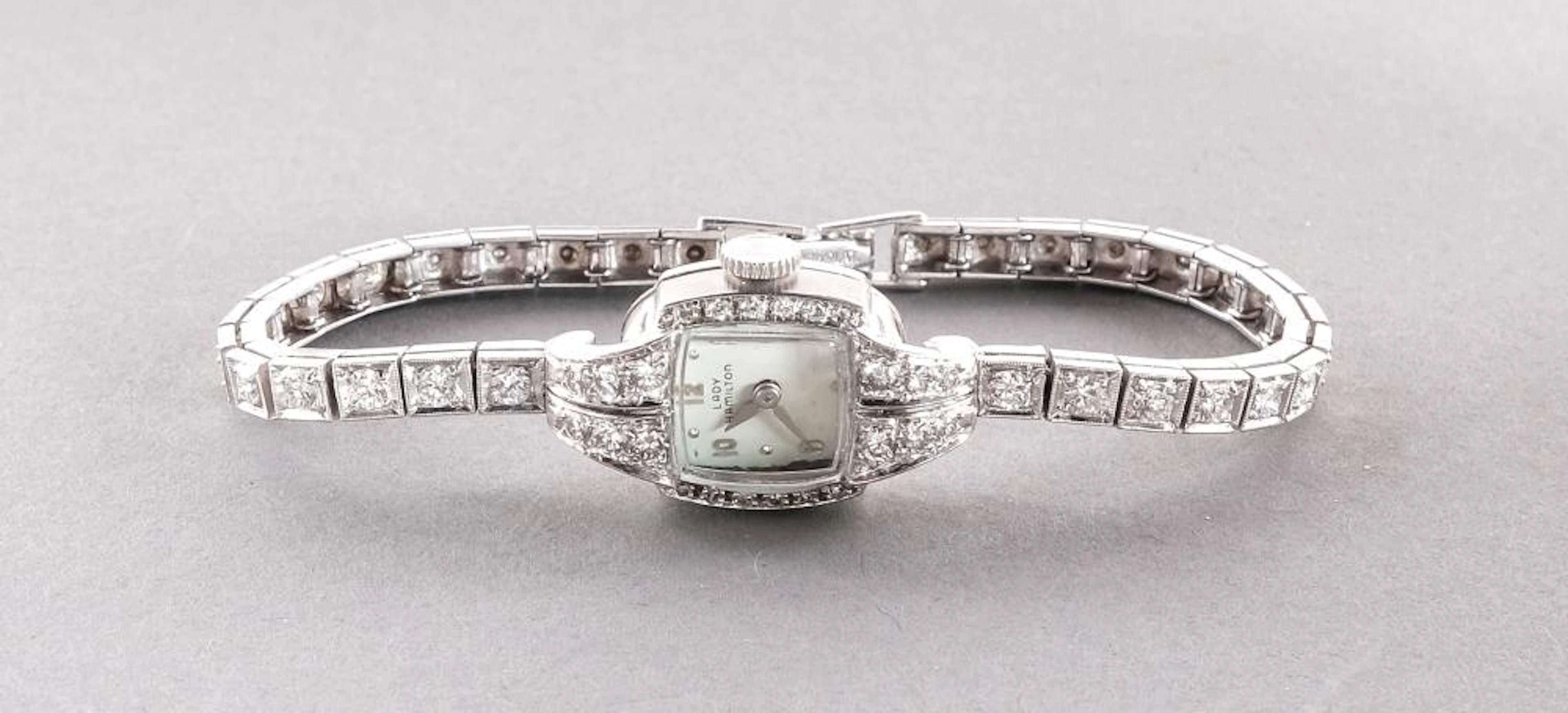 Lady Hamilton Platinum & Diamonds Wristwatch