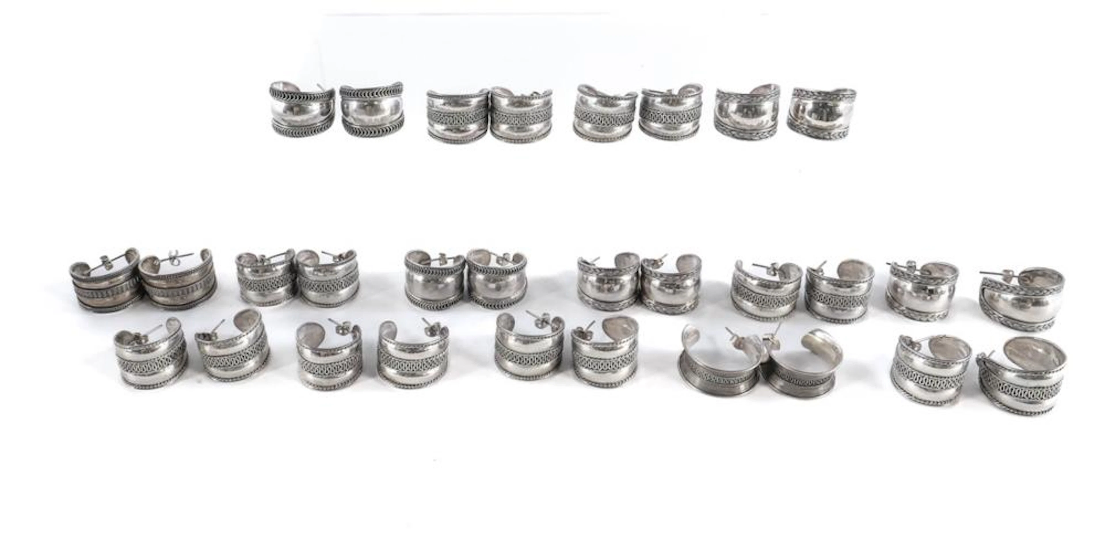 Group of Bedouin Silver Earrings