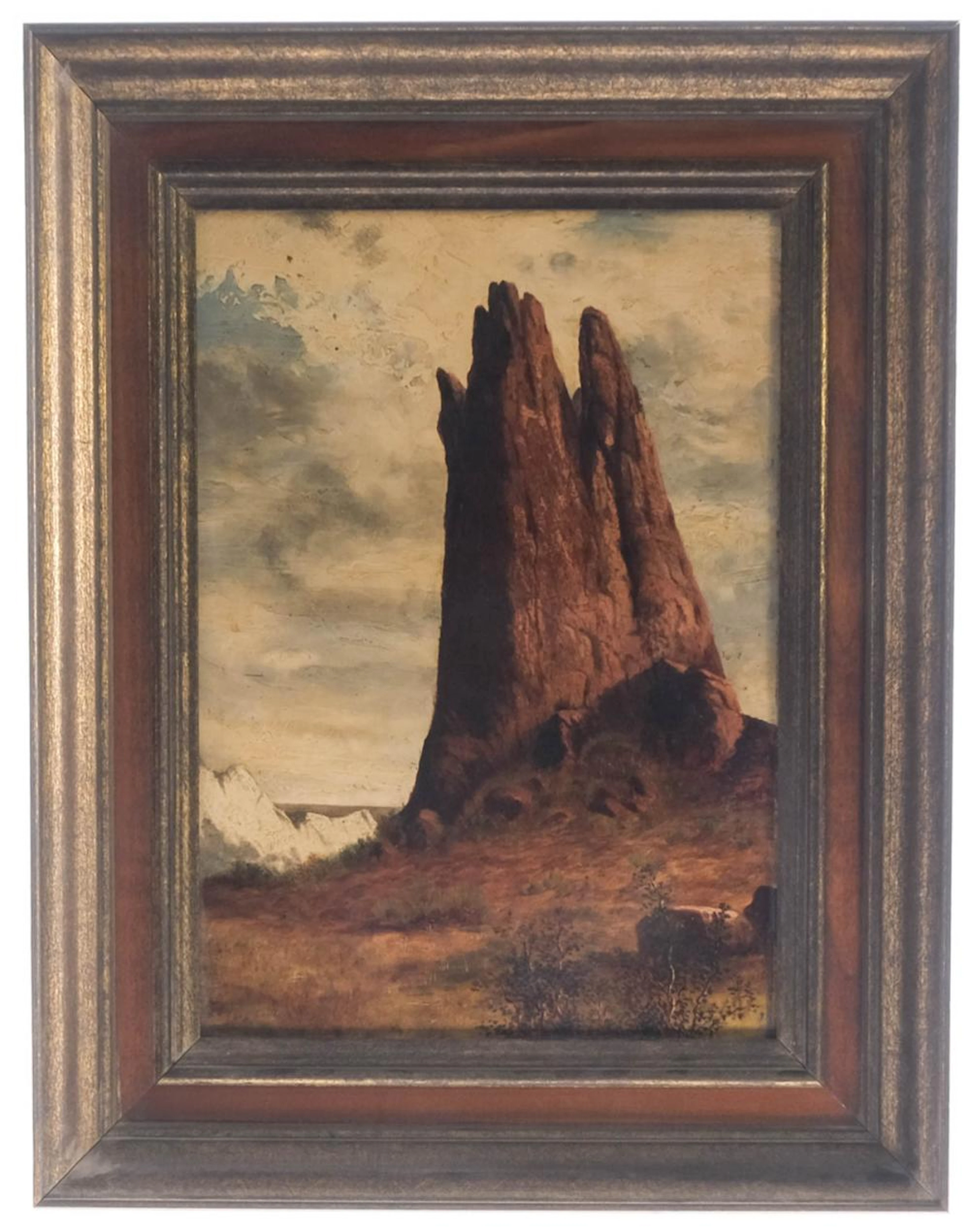 American School Painting of Shiprock, New Mexico