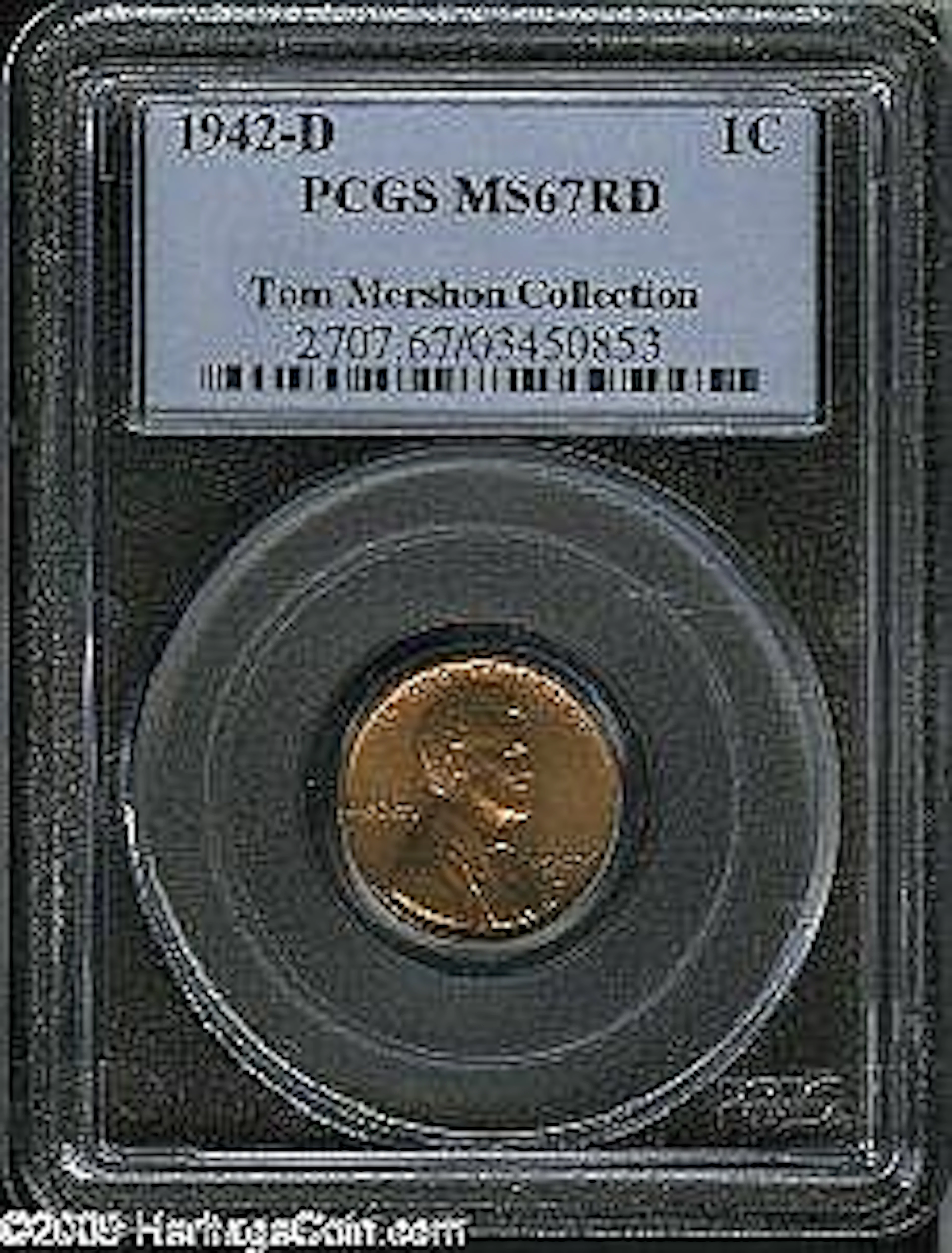 [ COINS ] Lincoln Cents 1942-D 1C MS67 Red PCGS