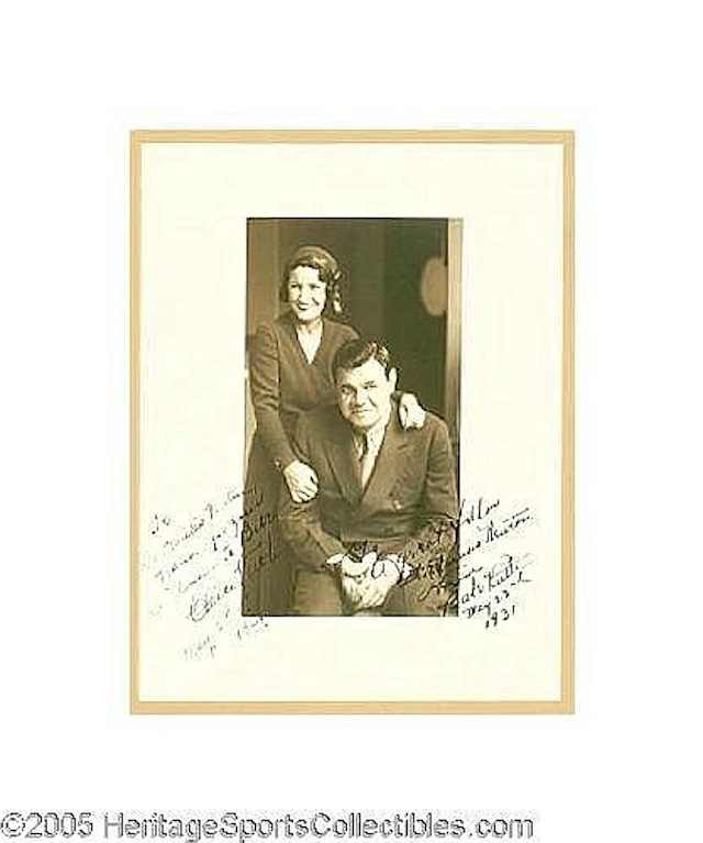 [ Sporting Memorabilia ] " 1931 Babe Ruth & His Wife Claire Signed Photograph