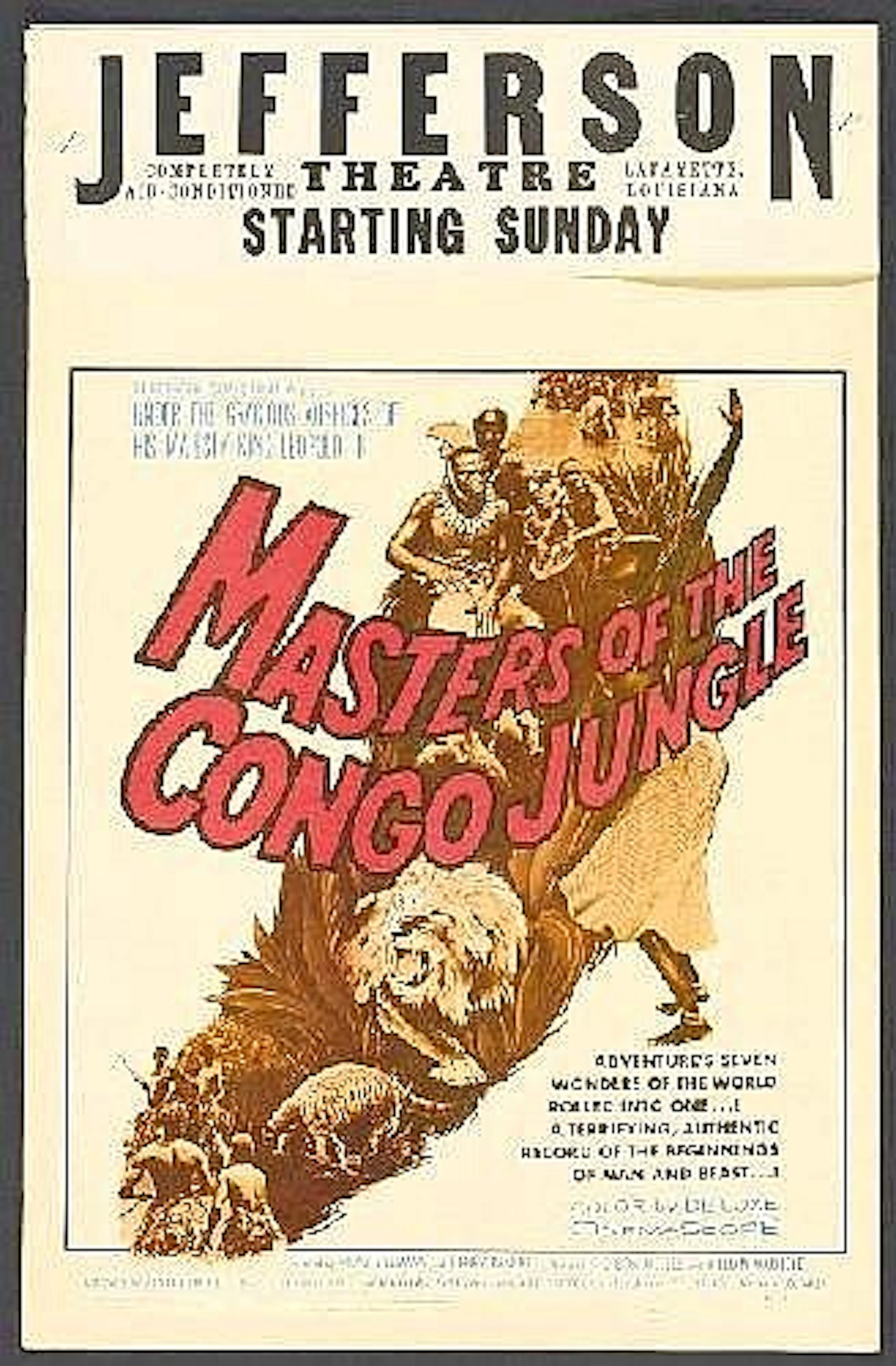 [ Movie Posters ] Masters of the Congo Jungle (20th Century Fox