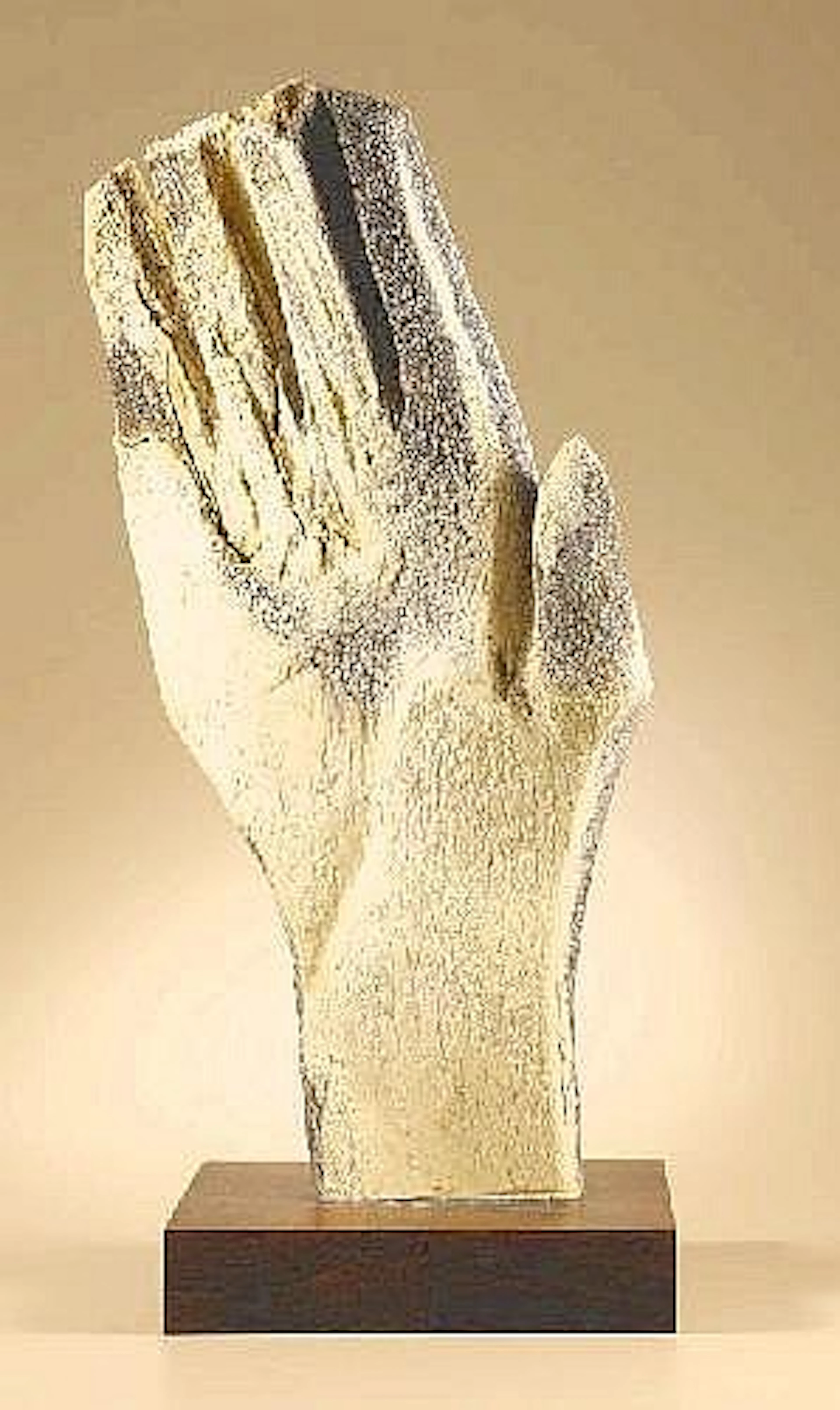 [ Native American Art ] Whalebone Carving of a Hand Circa 1972 Length 24.75in