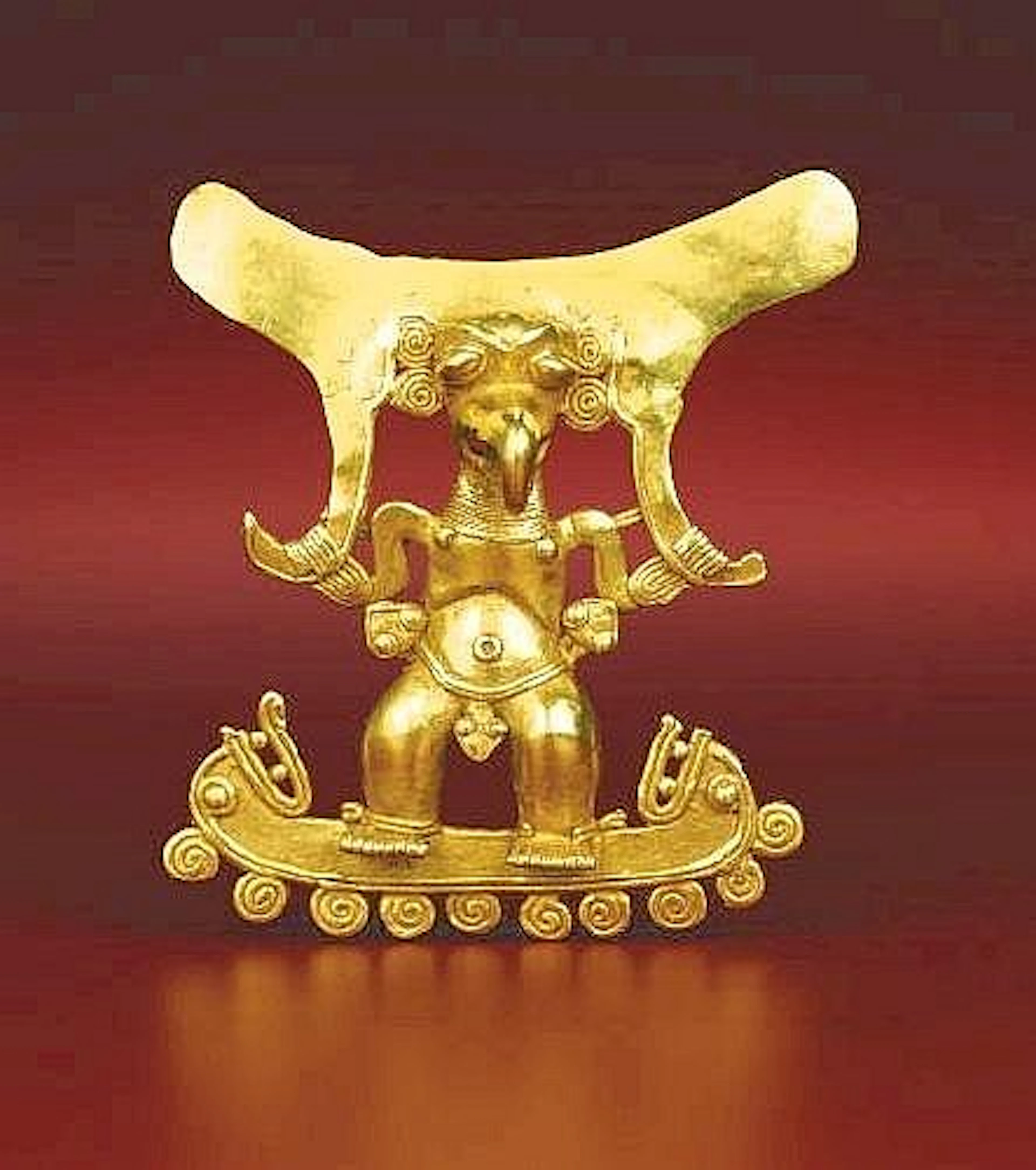 [ Pre-Columbian Art ] Pendant: Standing Supernatural Veraguas or Diques A.D
