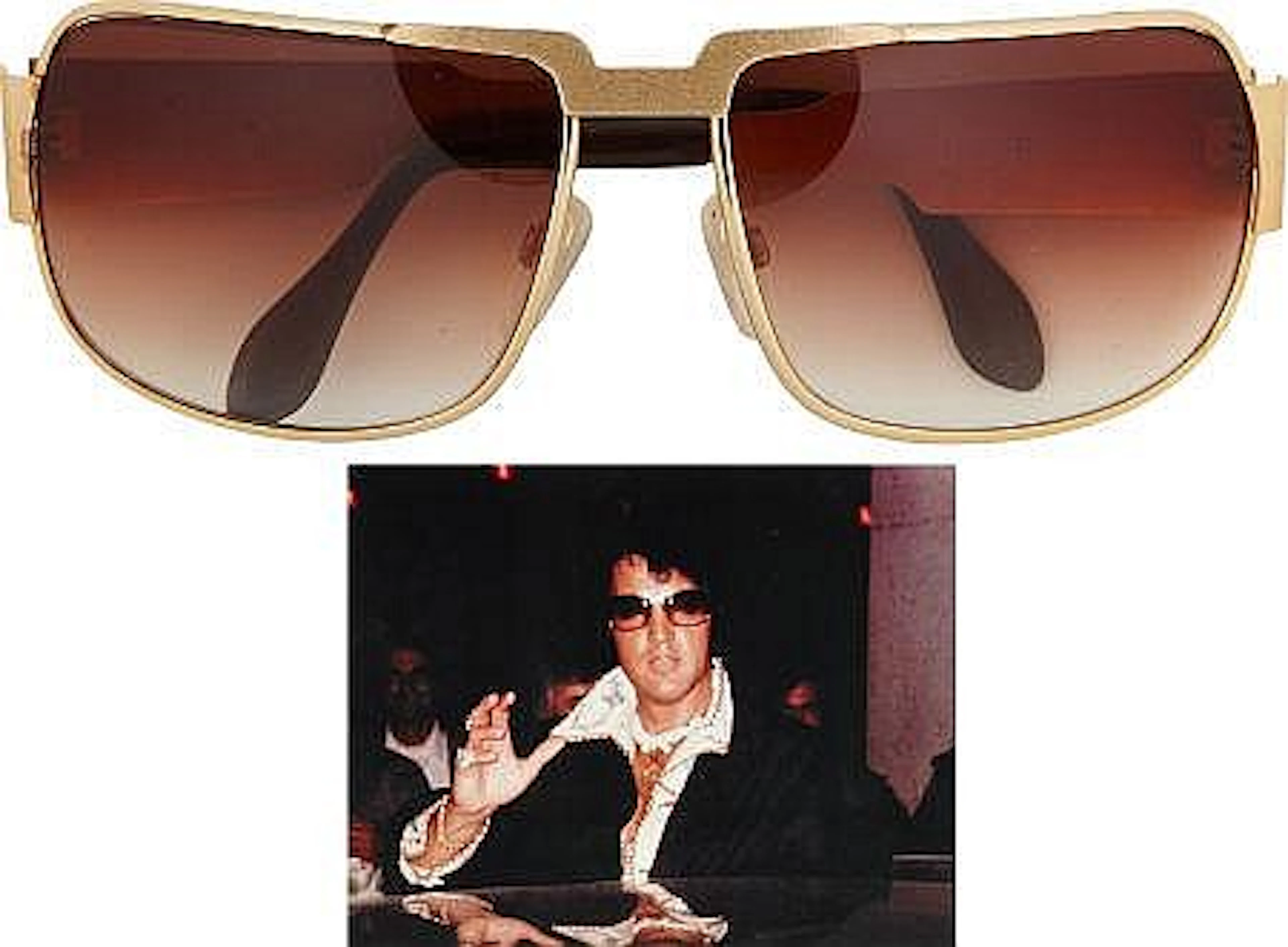 Elvis Presley's Custom Gold-Framed Sunglasses.