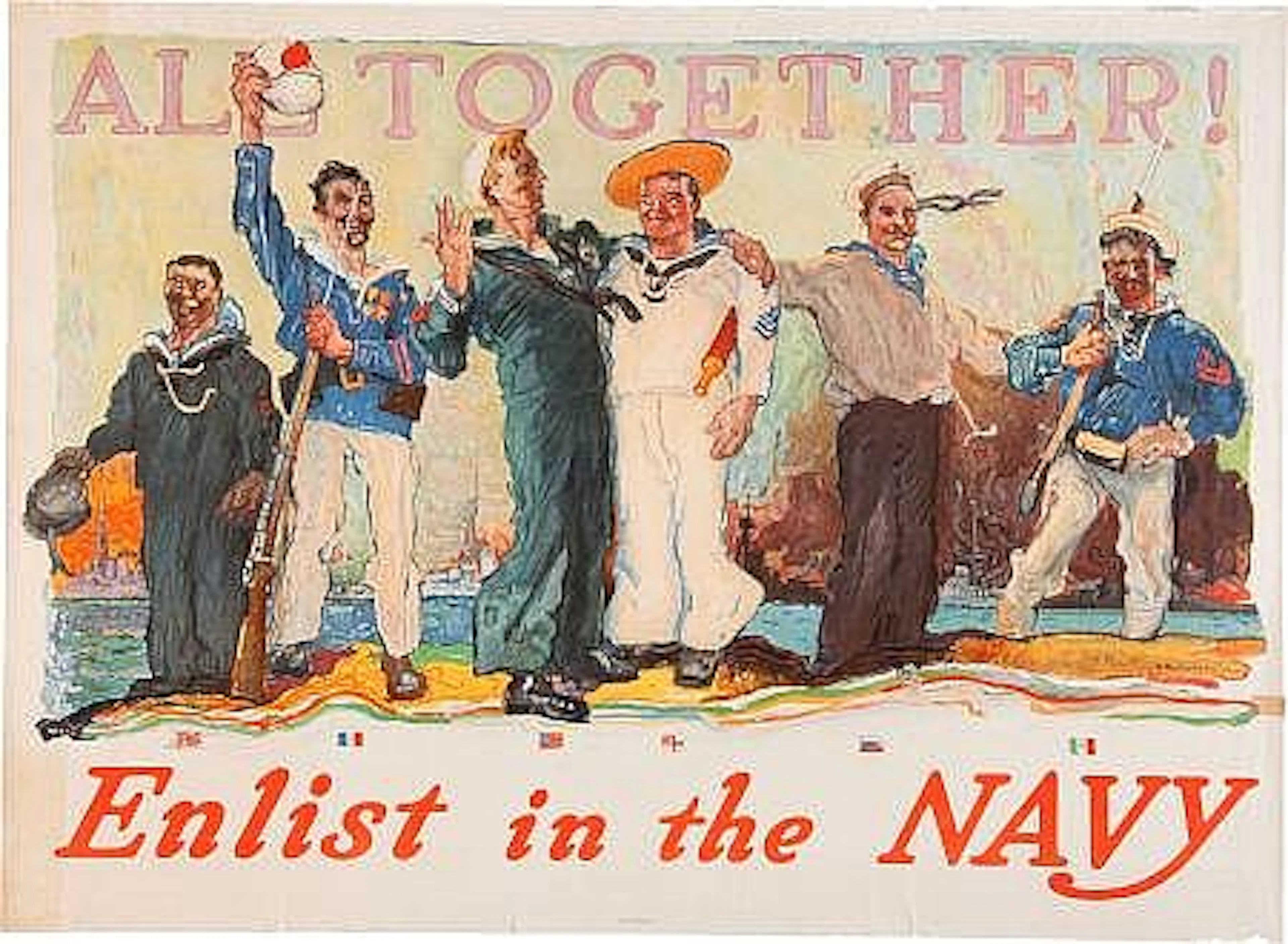 World War I Naval Recruiting Broadside "All Together -