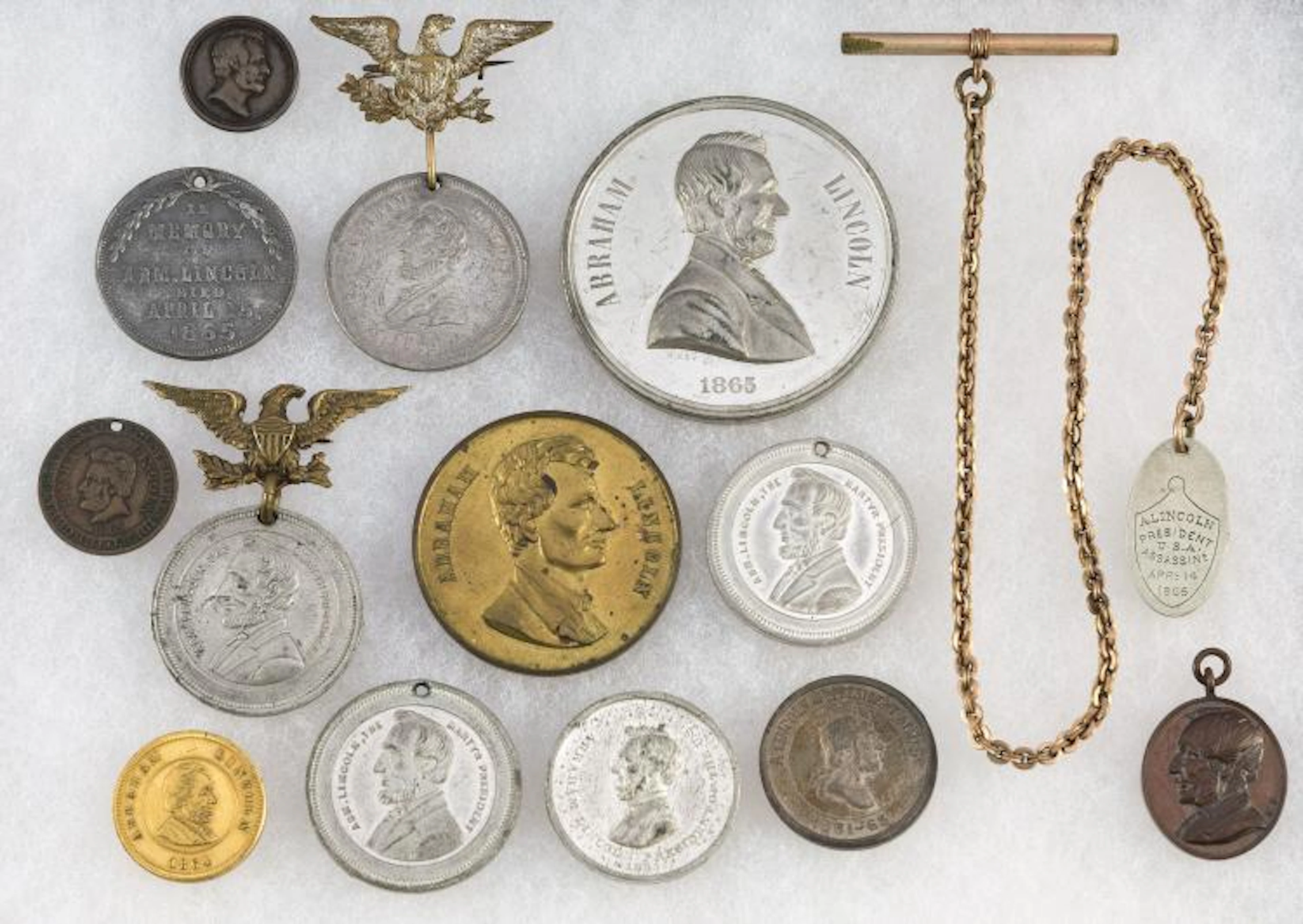 Abraham Lincoln: Collection of Mourning Tokens and Meda