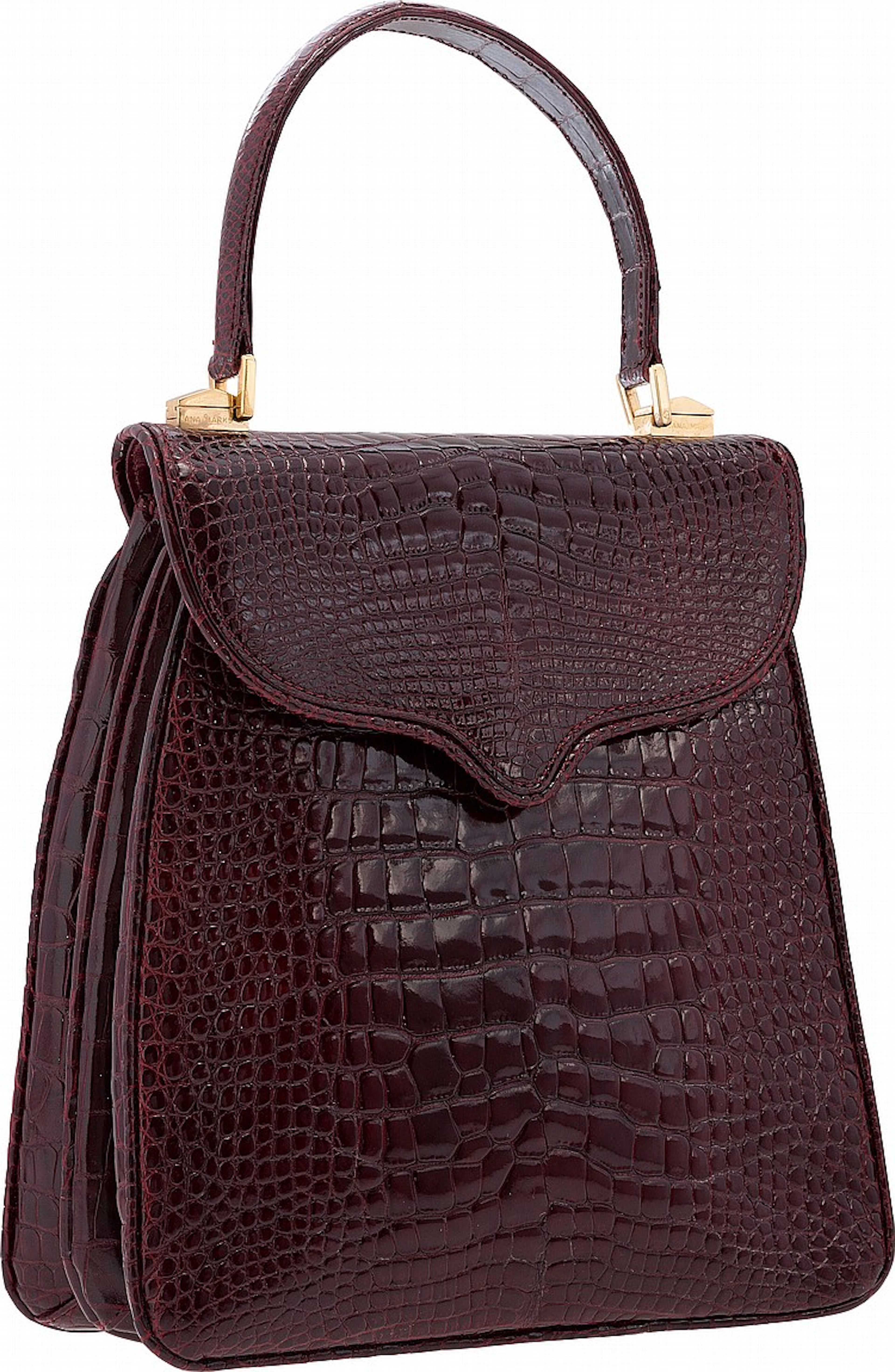 Lana Marks Shiny Burgundy Crocodile Princess Diana Bag
