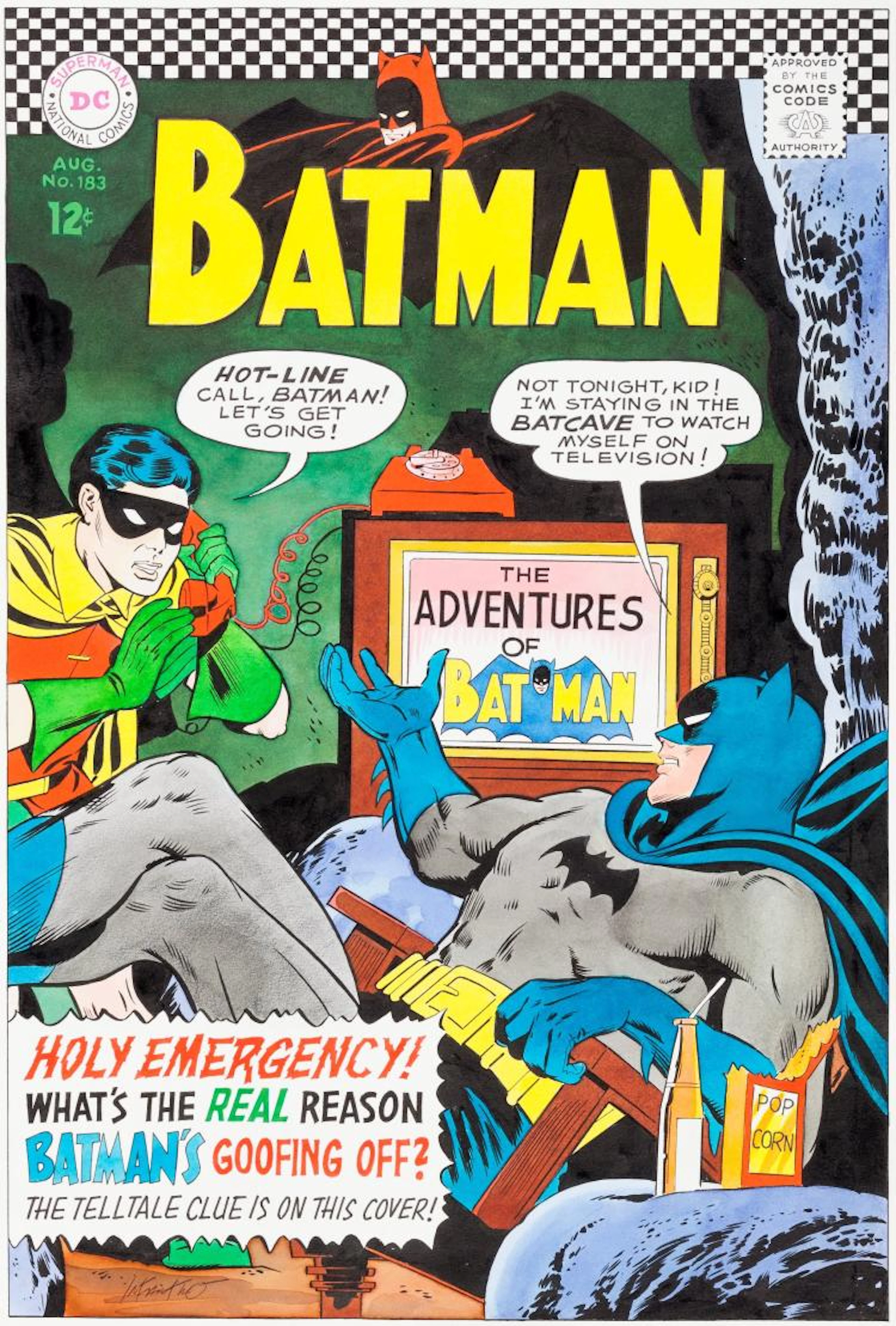 Carmine Infantino Batman #183 Cover Recreation Original