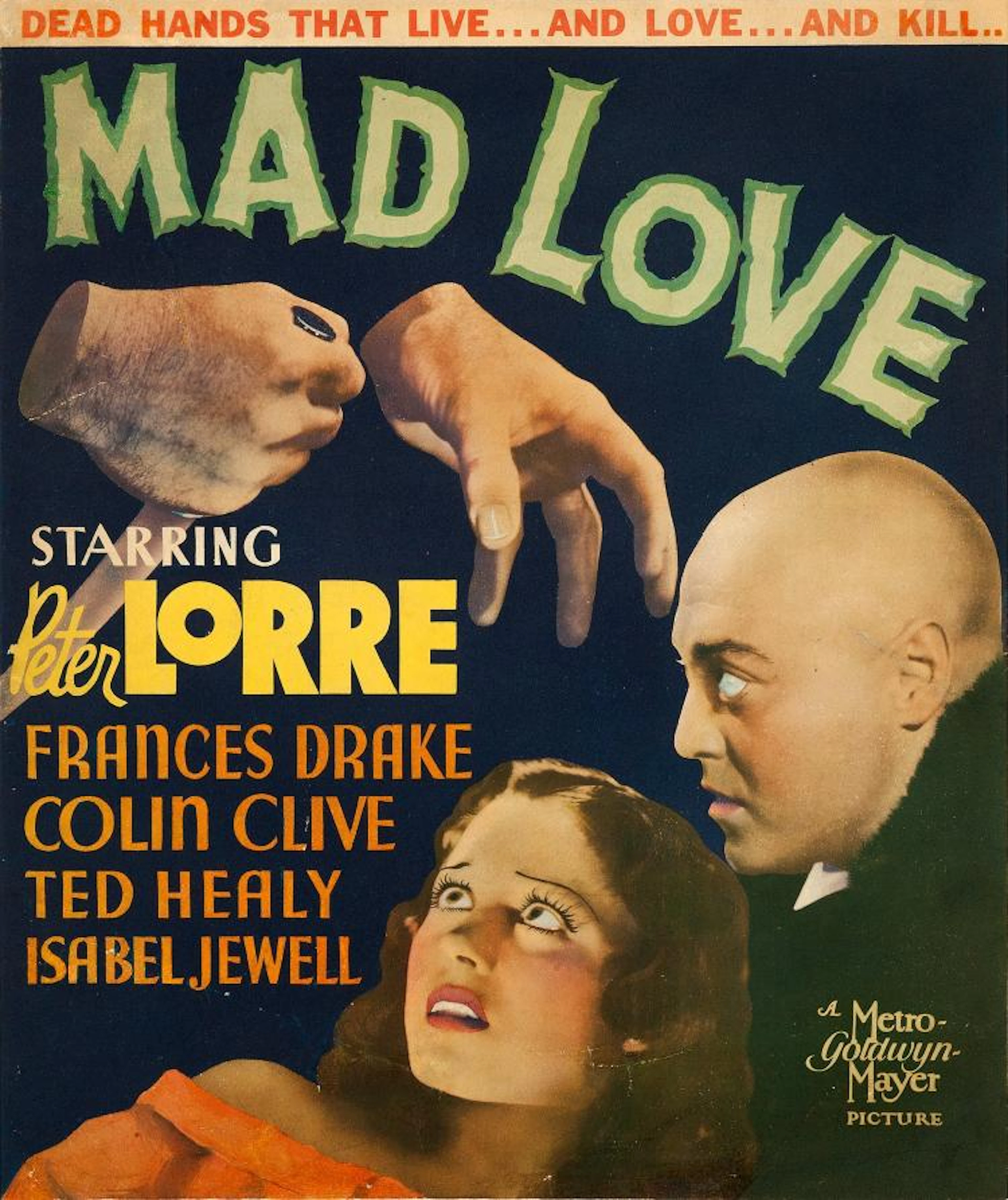 Mad Love (MGM, 1935). Trimmed Pressbook Cover (14" X 16