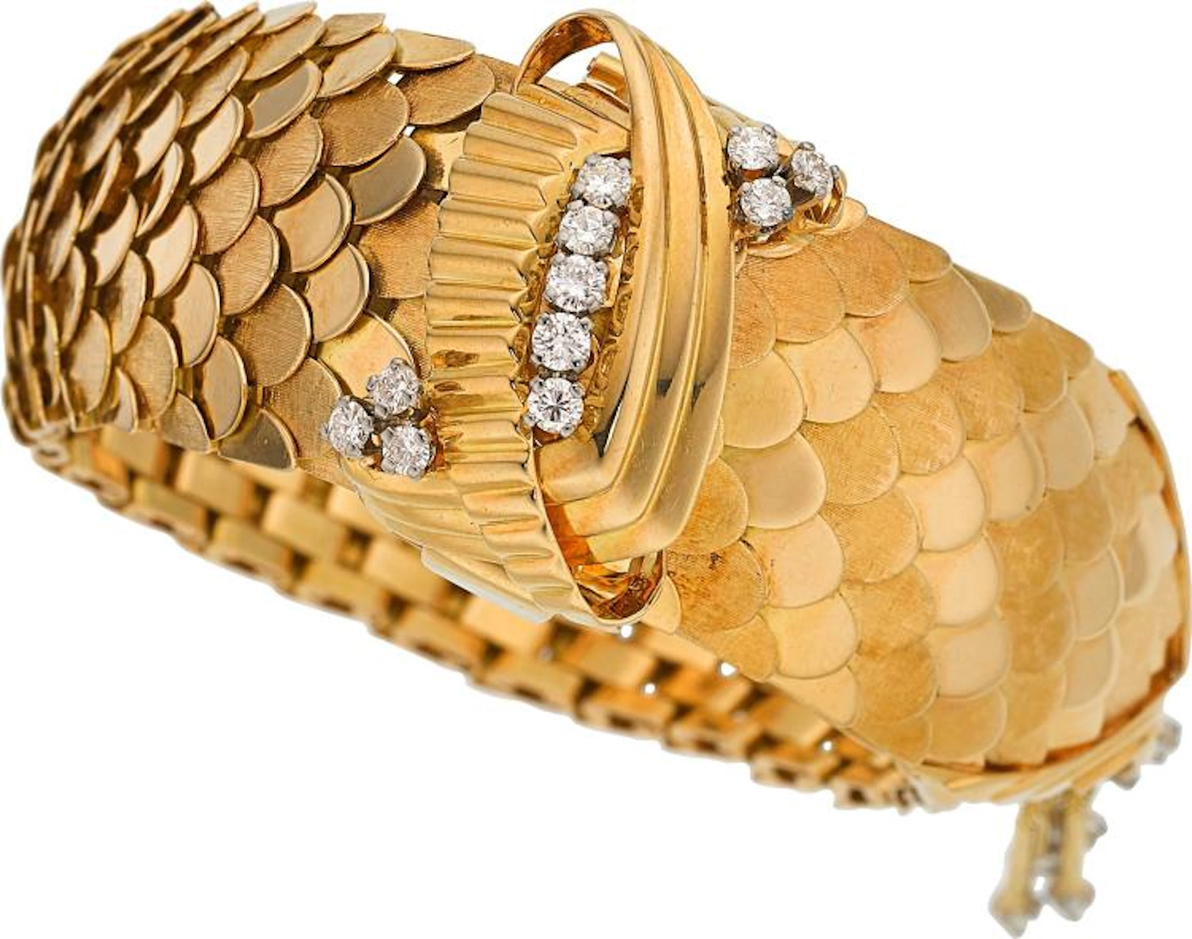 Piaget Lady's Diamond, Gold Covered Dial Bracelet Watch