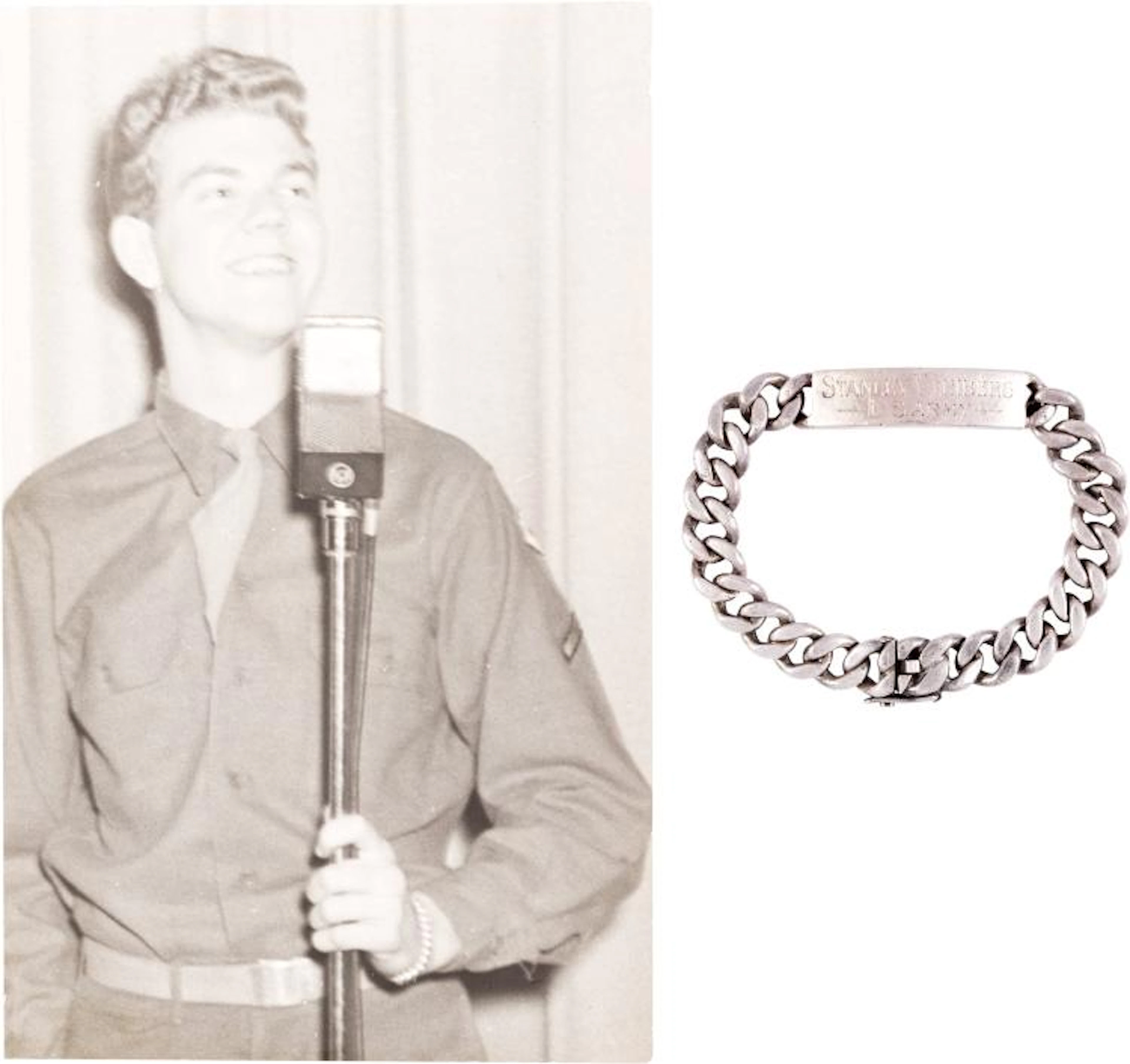 Stan Freberg's US Army ID Bracelet and Photo Group (c.