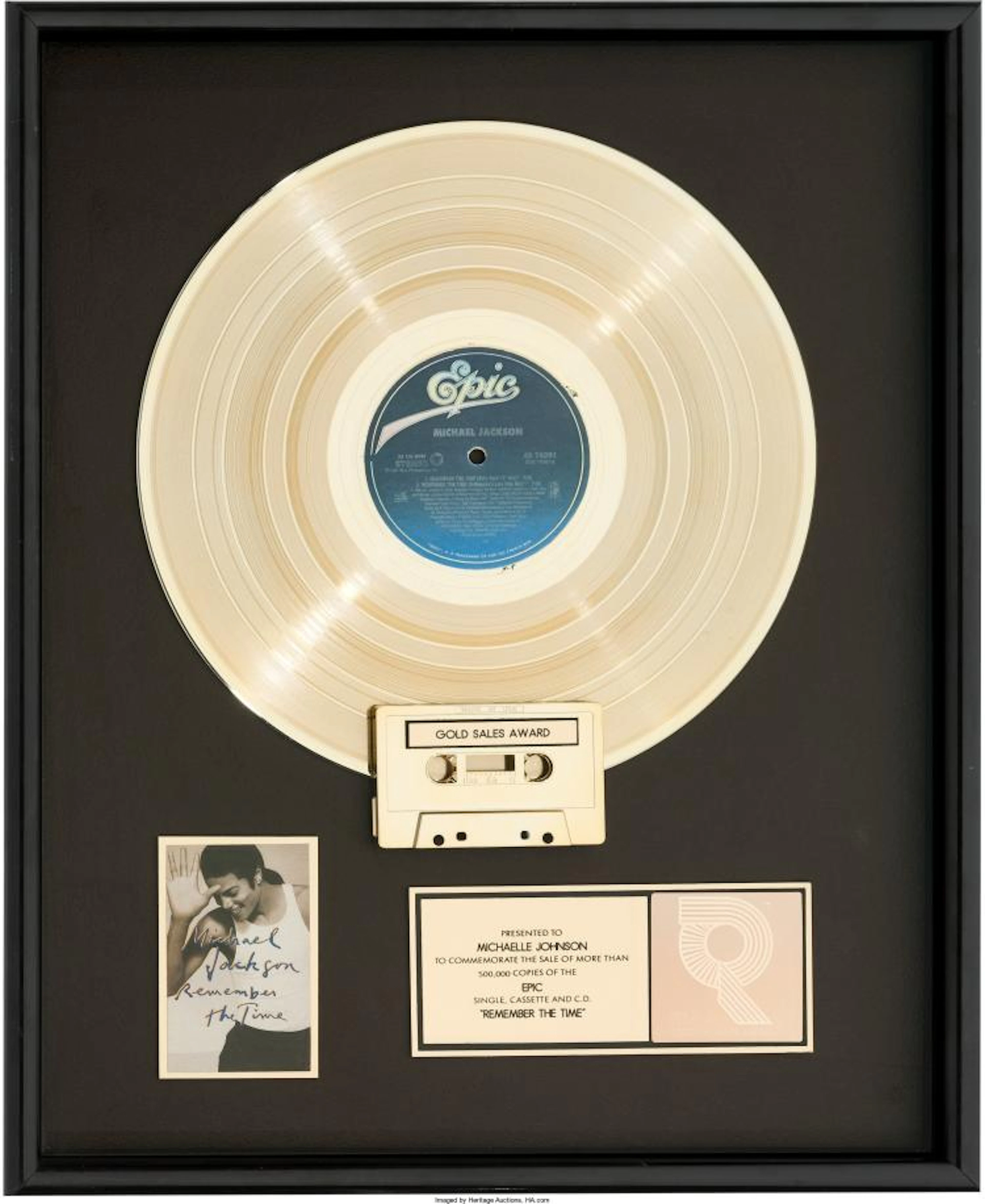 Michael Jackson "Remember the Time" RIAA Gold Record Award (Epic 49 74201, 1991)