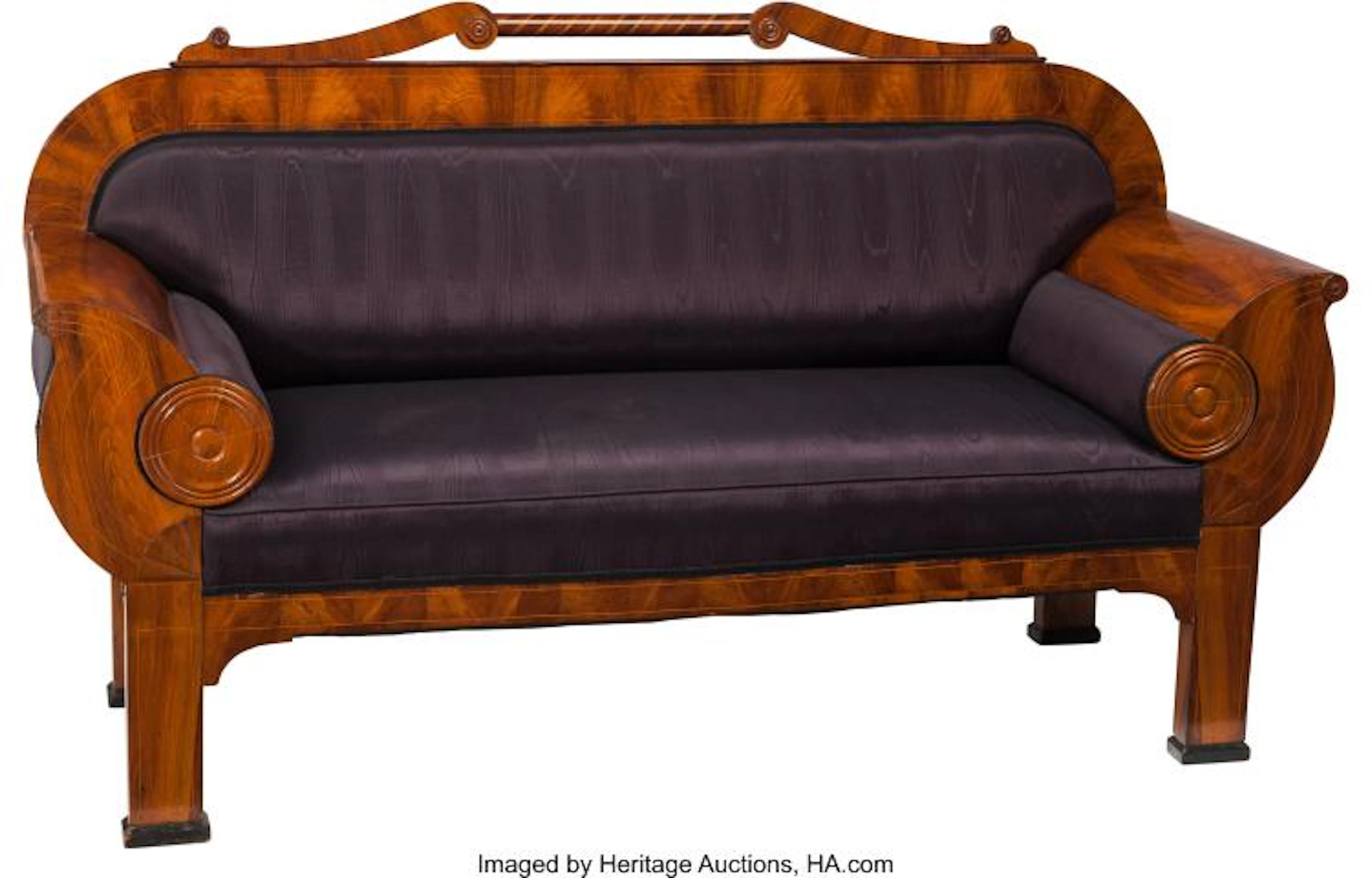 A BIEDERMEIER SOFA WITH CORNUCOPIA MOTIF, PRAGUE, CIRCA 1825 42-3/4 H X 74-1/2 W