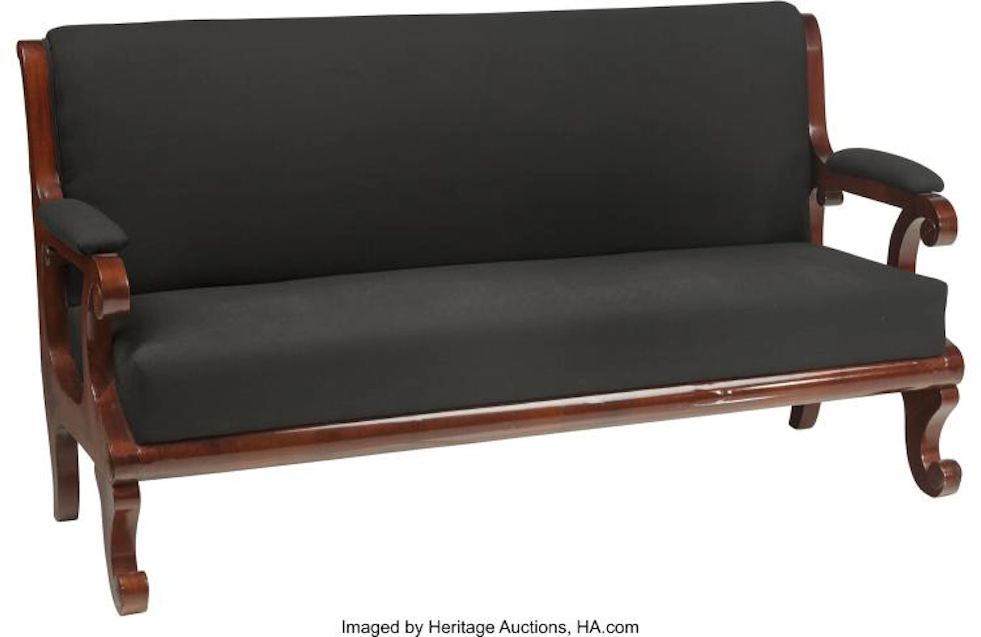 A BIEDERMEIER UPHOLSTERED SOFA, 19TH CENTURY 38 H X 71 W X 26-1/2 D INCHES (96.5