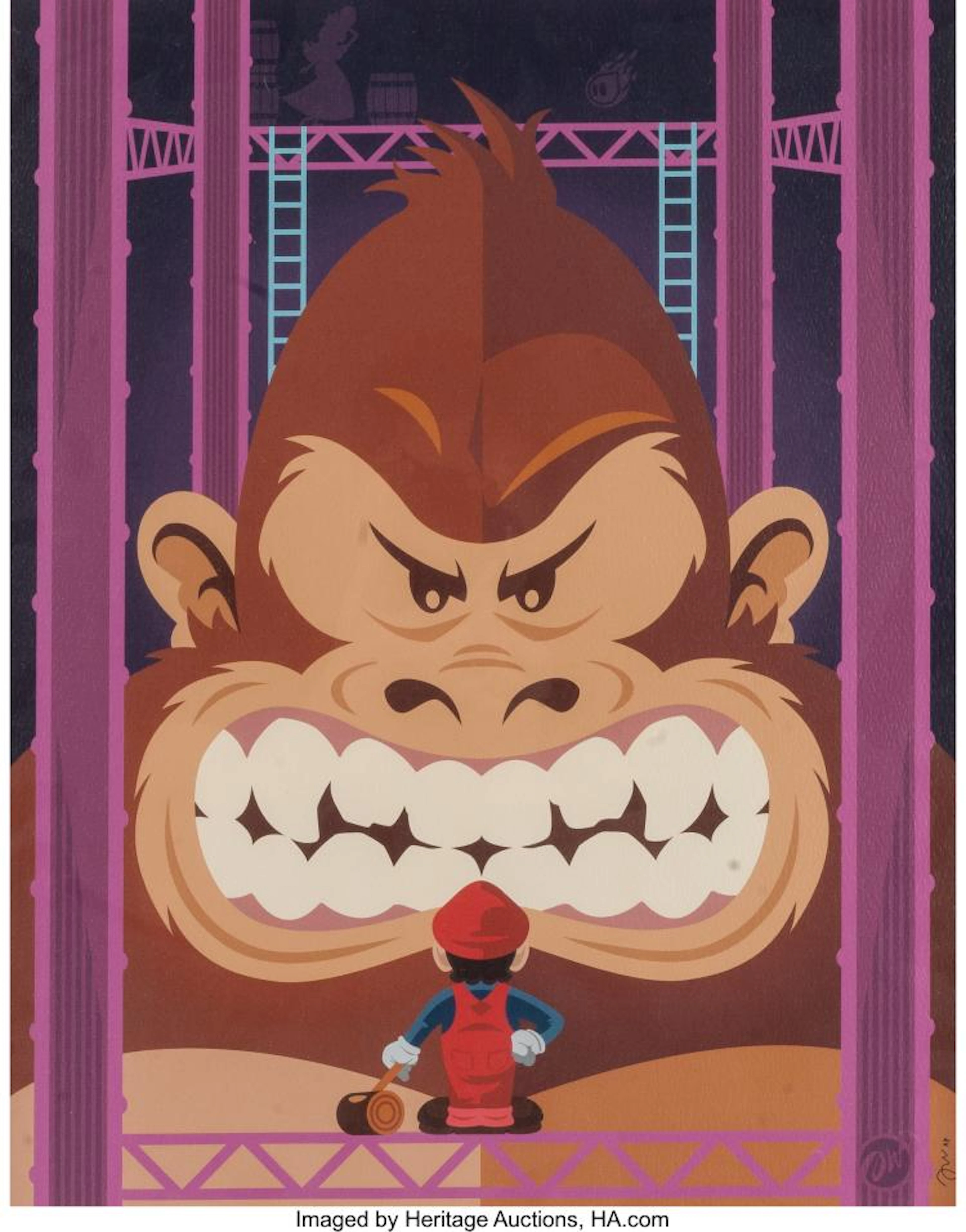 JASON WEIDEL (AMERICAN, 20TH CENTURY) DONKEY KONG, 2015 INK JET IN COLORS ON PAP
