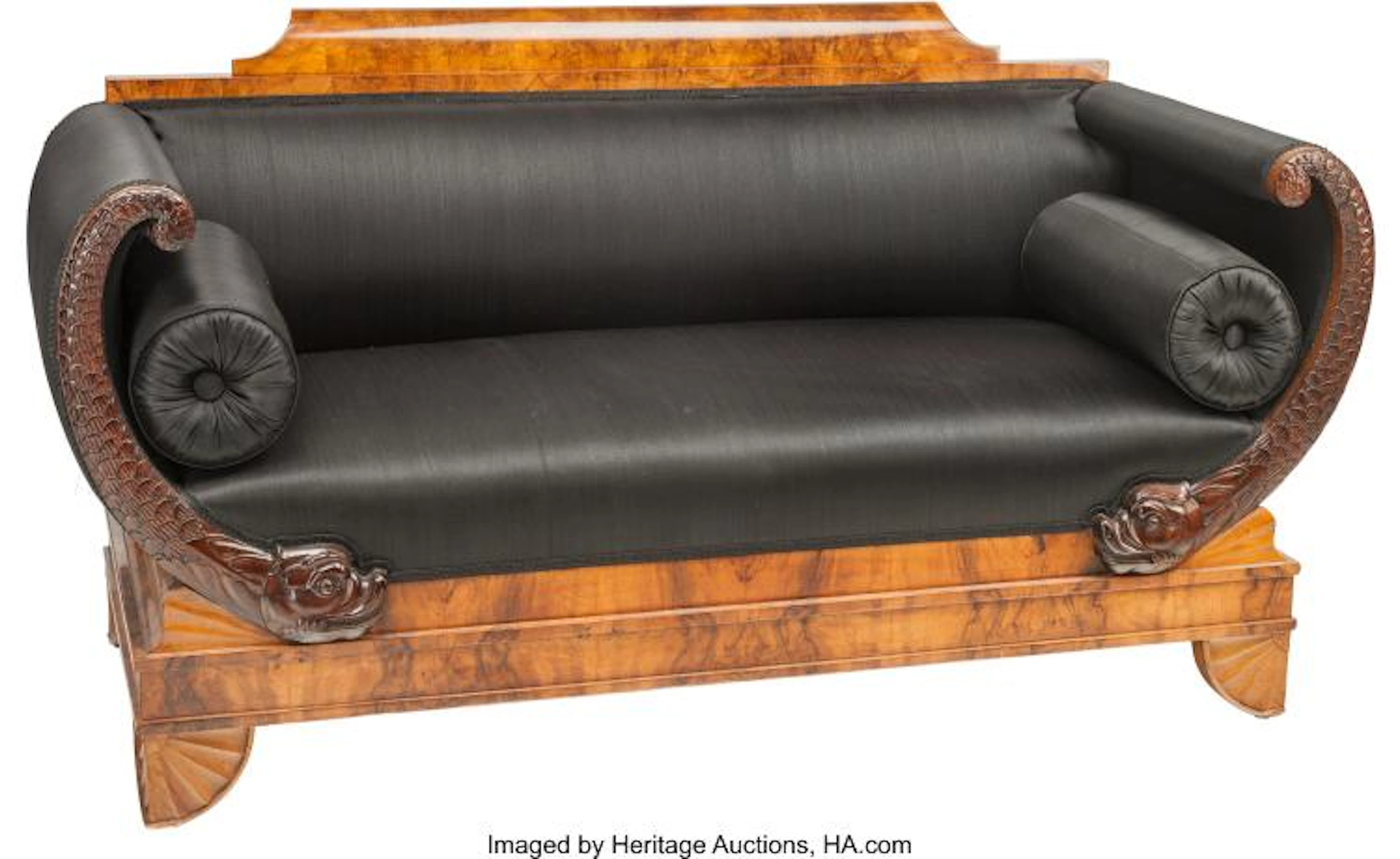 A NORTH GERMAN BIEDERMEIER SOFA WITH DOLPHIN MOTIF, RHINELAND REGION, GERMANY, C