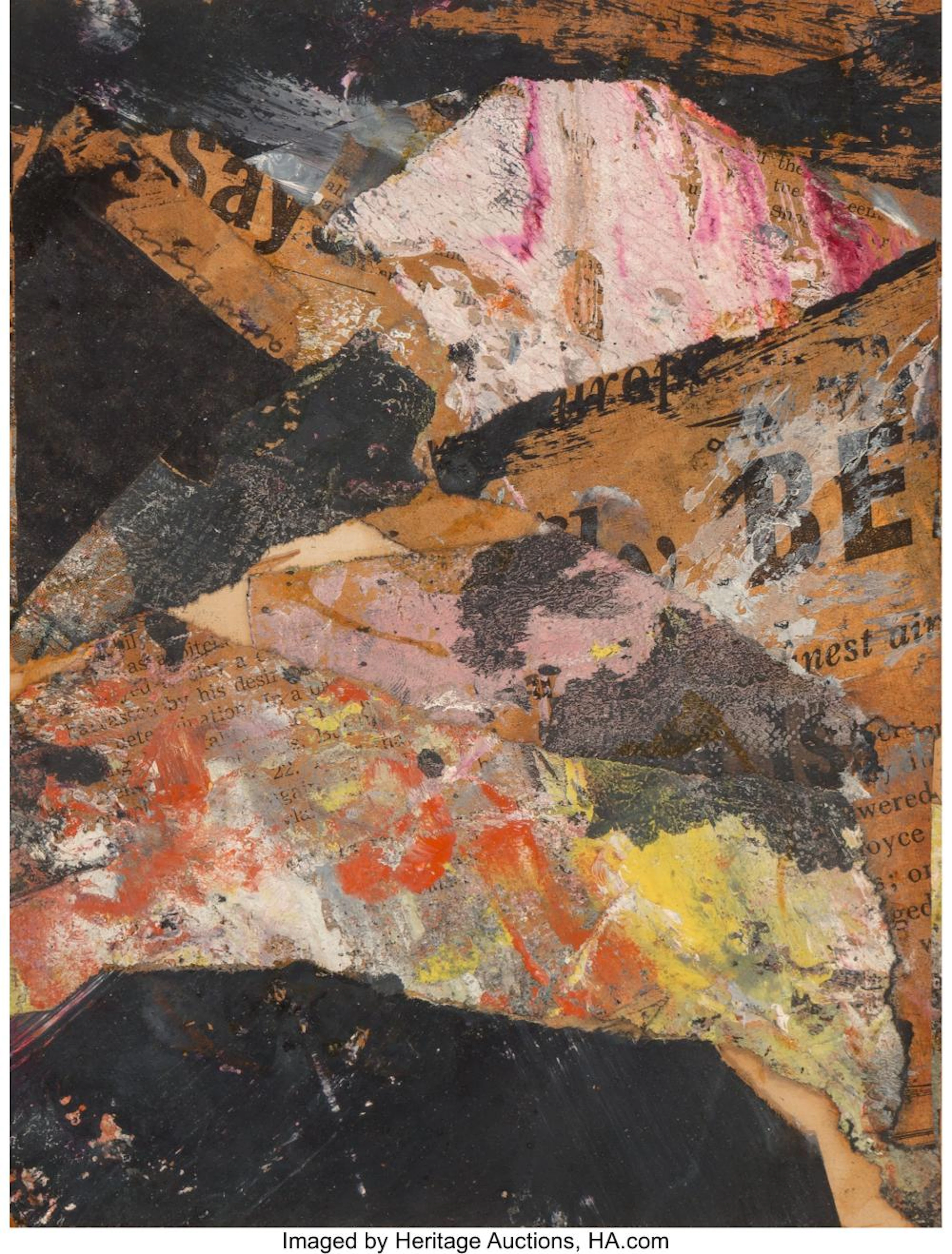 Alfred Leslie (b. 1927) The Amarillo, 1956 Mixed media with collage on paper 8 x