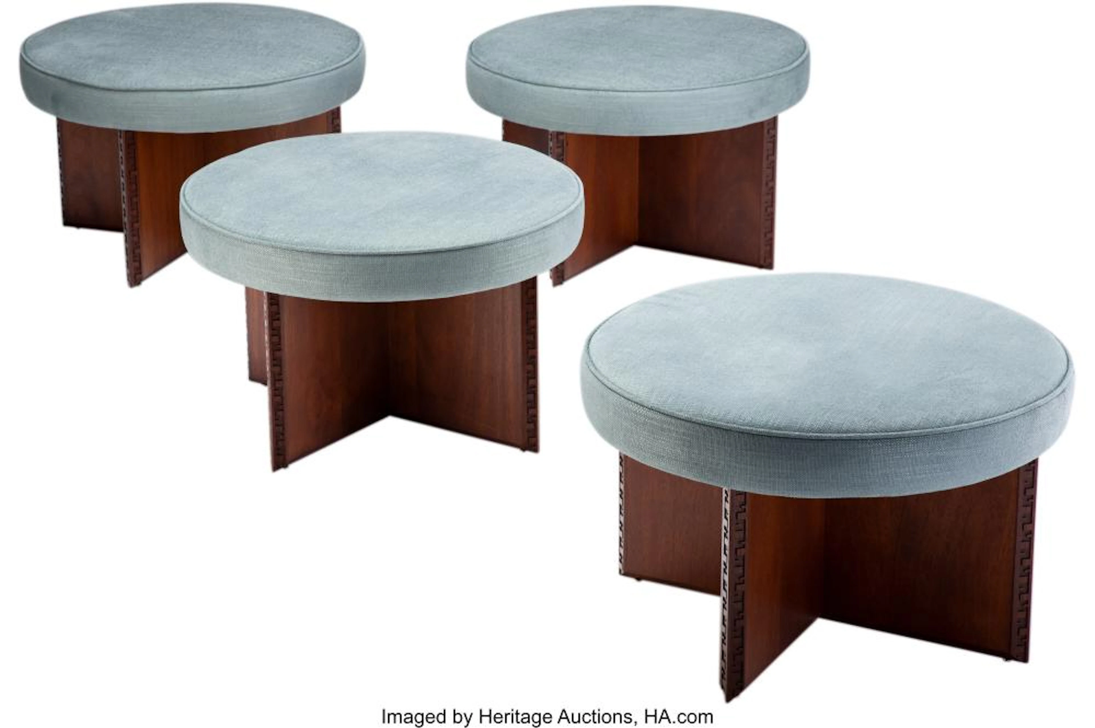 Frank Lloyd Wright (American, 1867-1959) Four Taliesin Stools, circa 1955, Henre