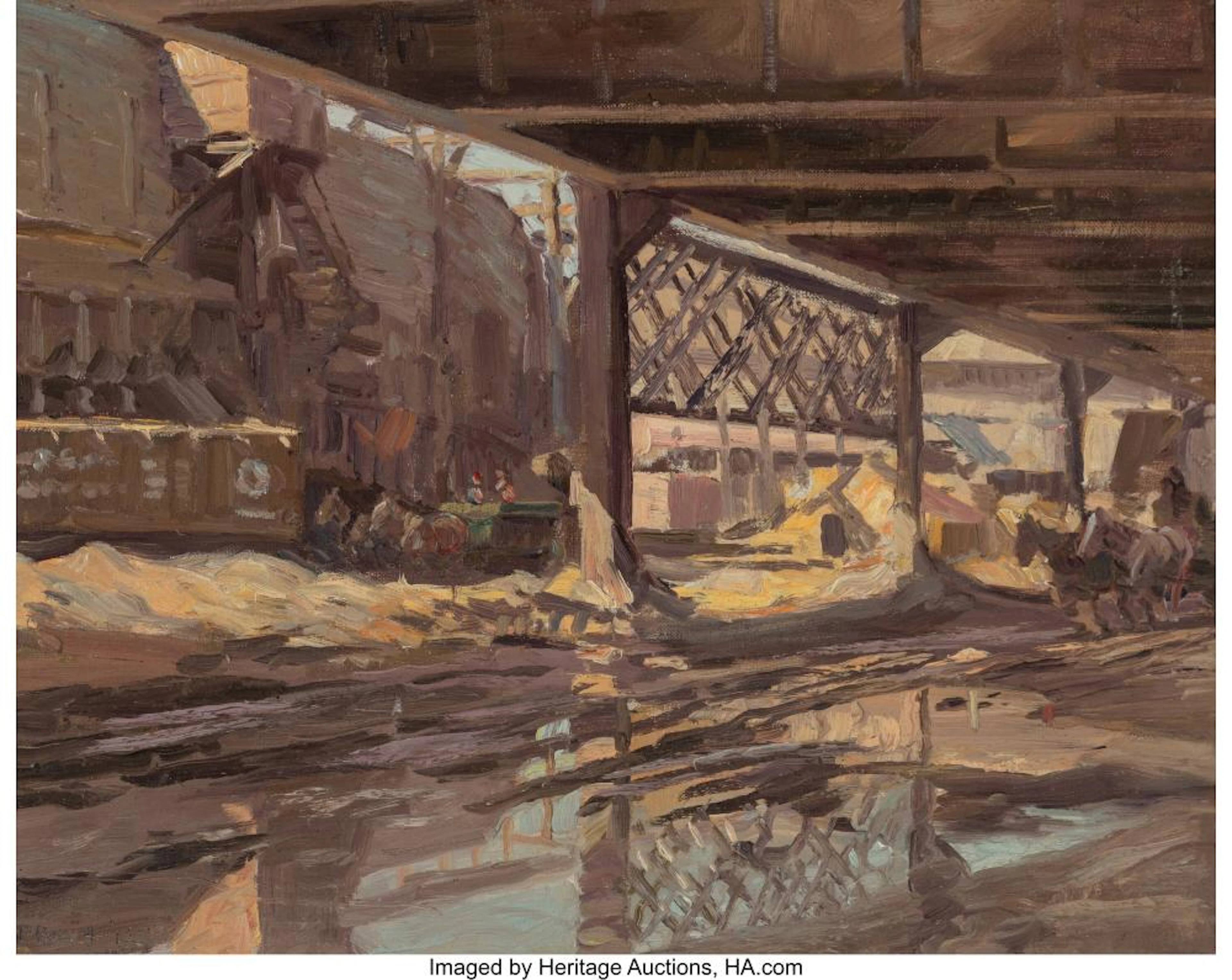 Ashcan School (20th Century) West Side, April 4, 1912 Oil on canvas 15-1/2 x 19-