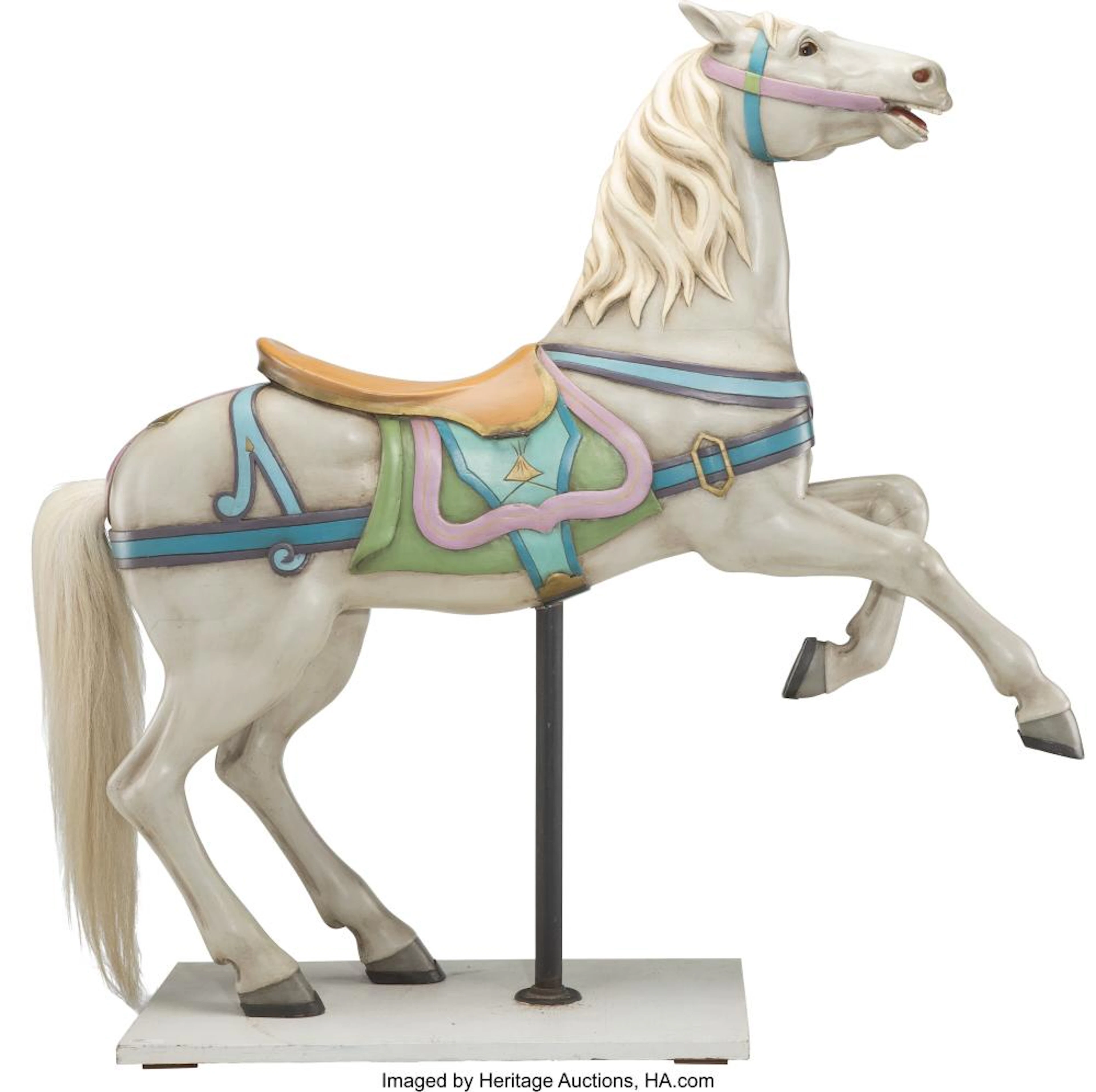 A Fine and Rare Gustav Dentzel Carved and Painted Wood...