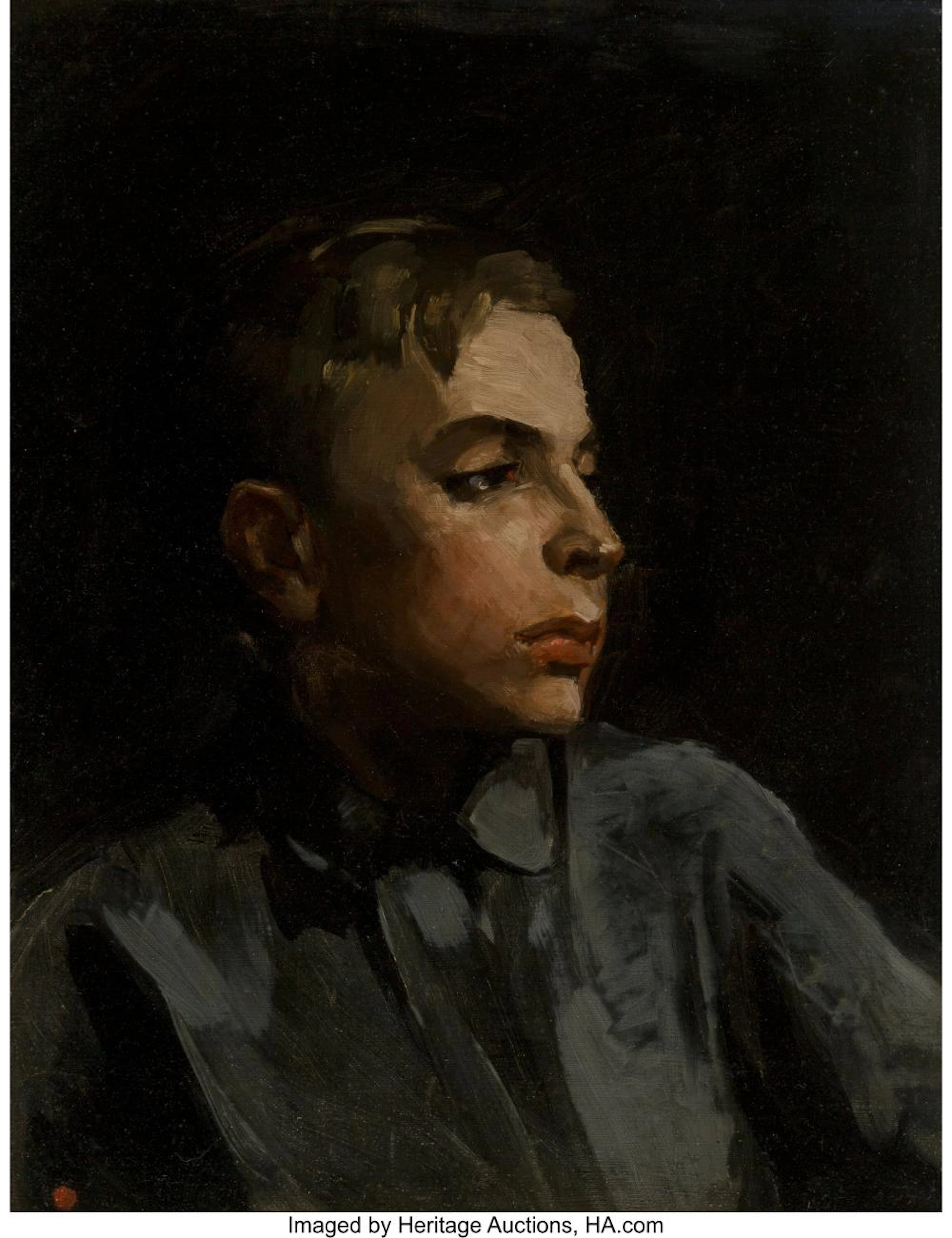 Ashcan School (20th Century) Head of a Boy Oil on canvas 20 x 16 inches (50.8 x