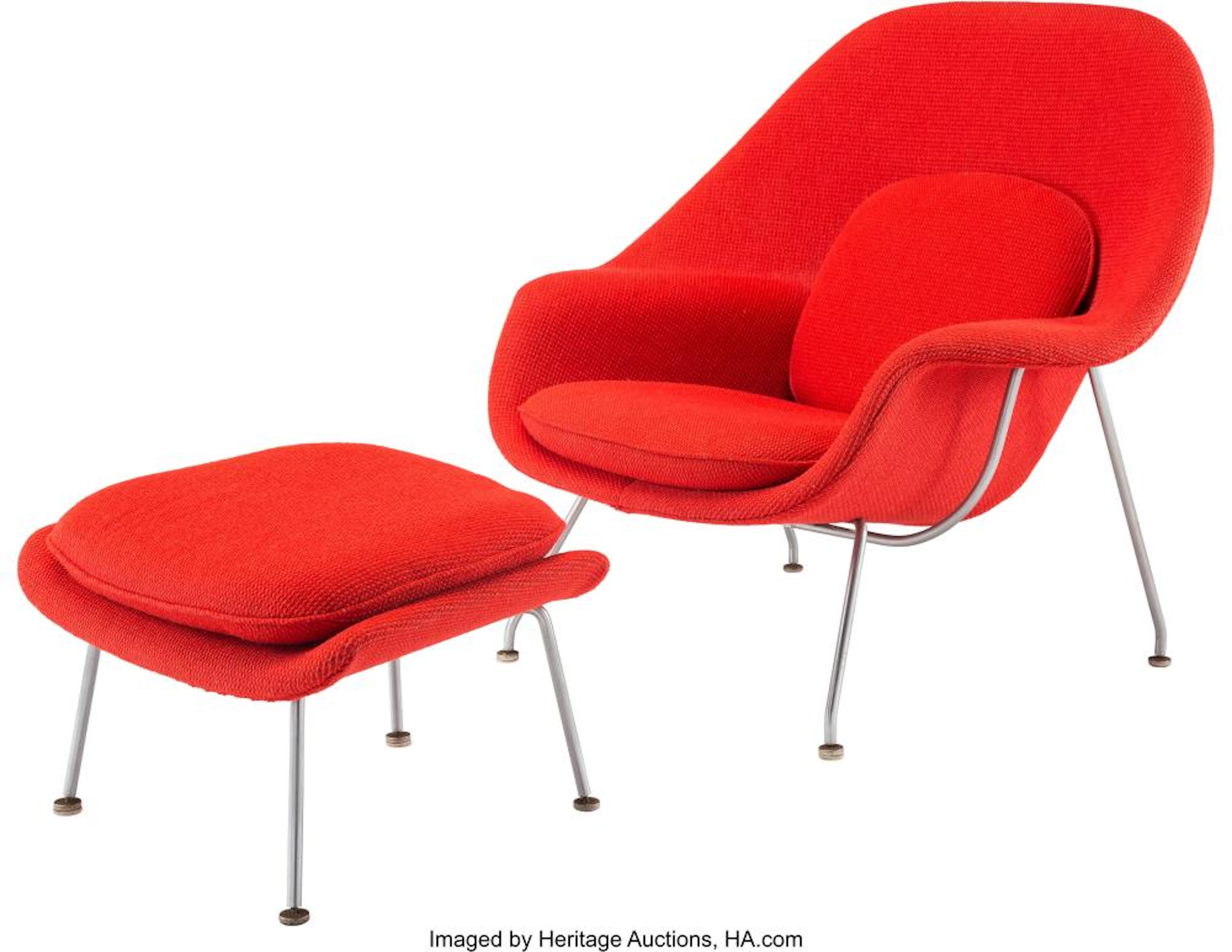 Eero Saarinen (American, 1910-1961) Womb Chair with Ottoman, circa 1950, Knoll