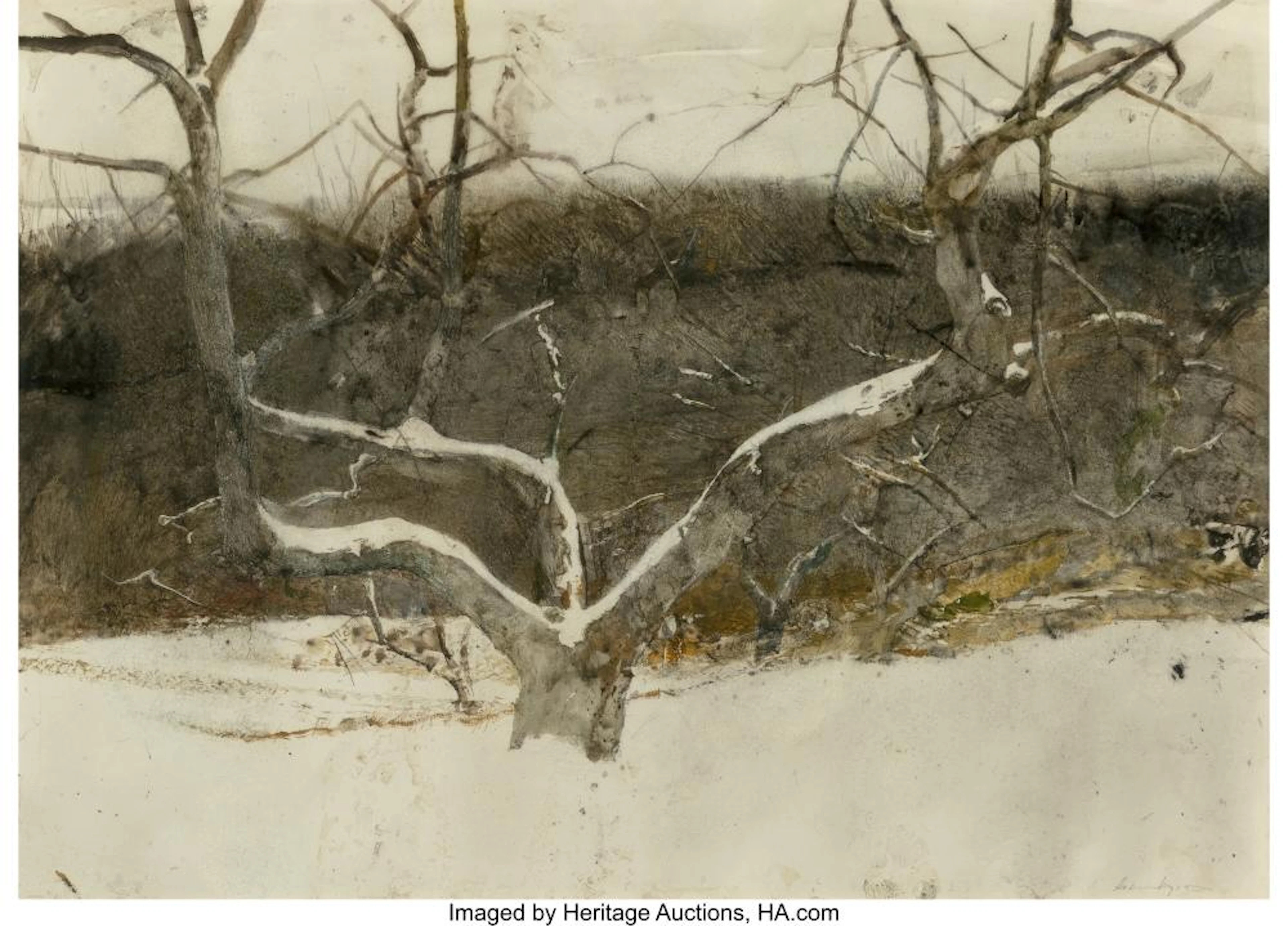 Andrew Newell Wyeth (American, 1917-2009) Hill Orchard, 1980 Watercolor on paper