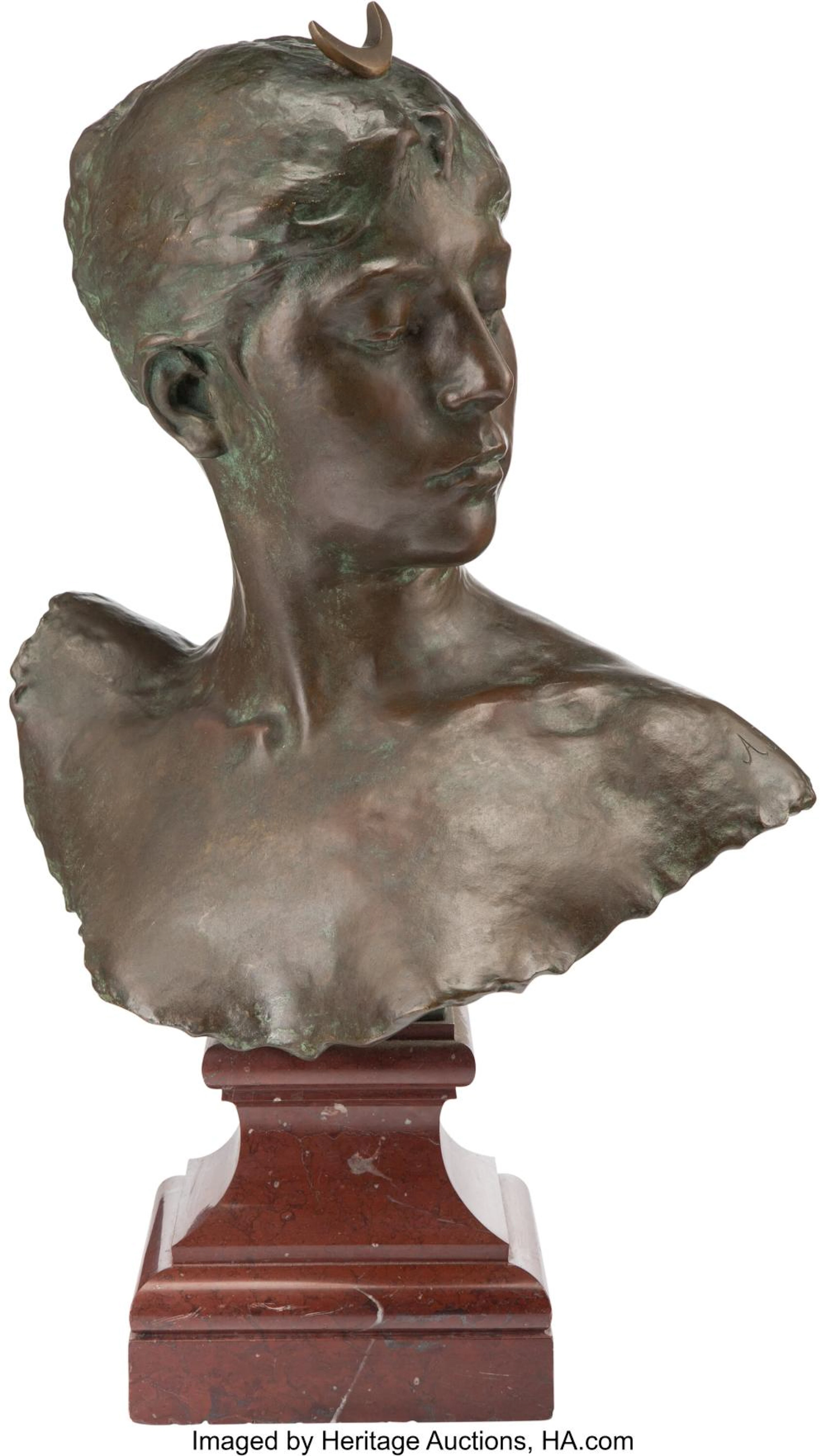 After Jean Alexandre Joseph Falguière (French, 1831-1900) Artemis Patinated bro