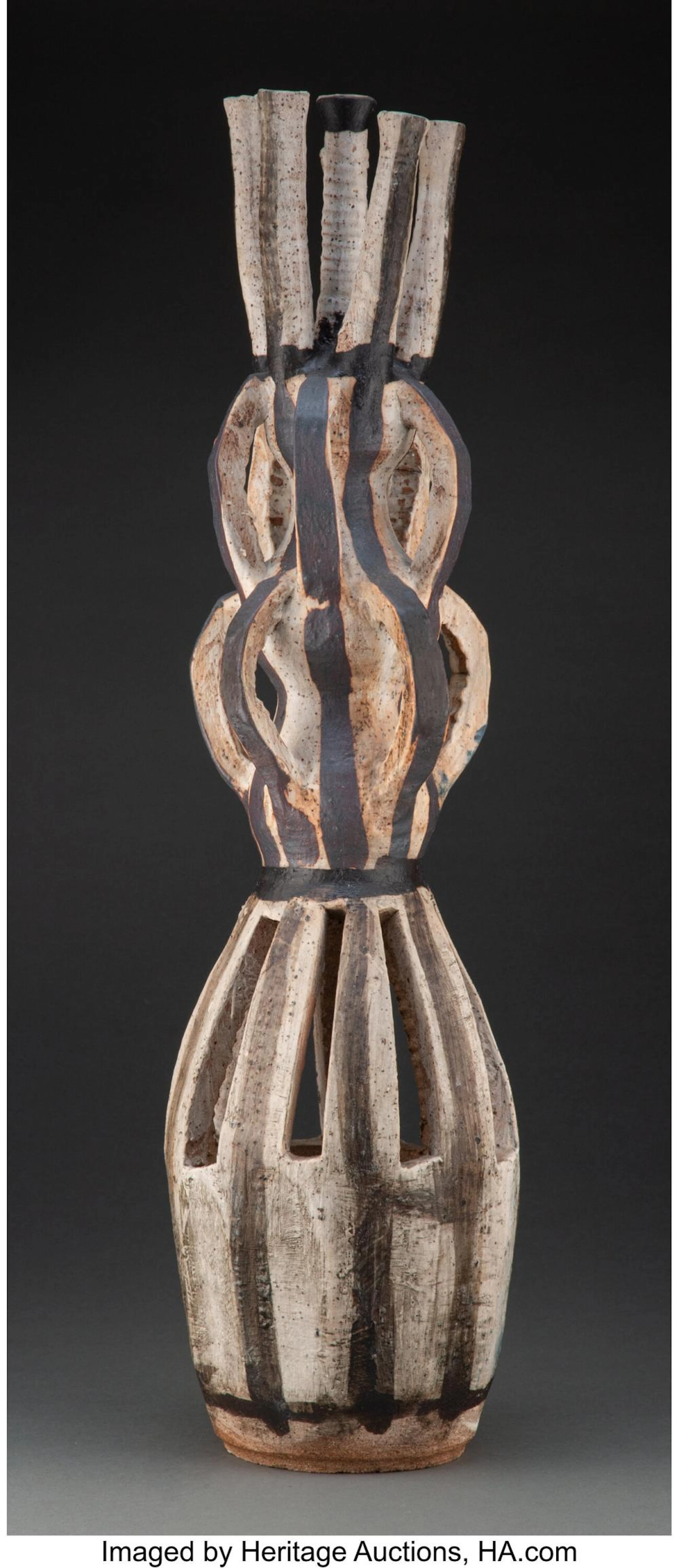 Peter Voulkos (American, 1924-2002) Multinecked Jar-Sculpture, 1955 Ceramic 28-1
