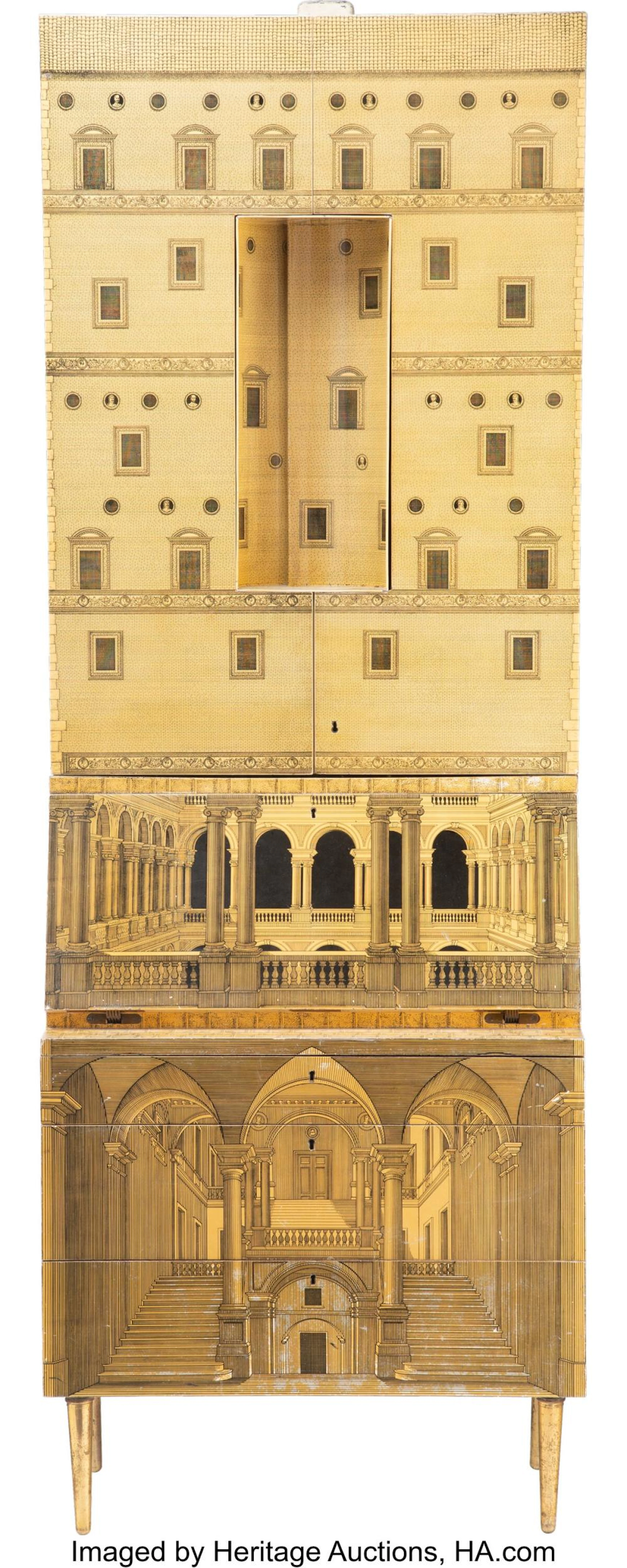 Piero Fornasetti (Italian, 1913-1988) and Gio Ponti (Italian, 1891-1979) Rare Ea