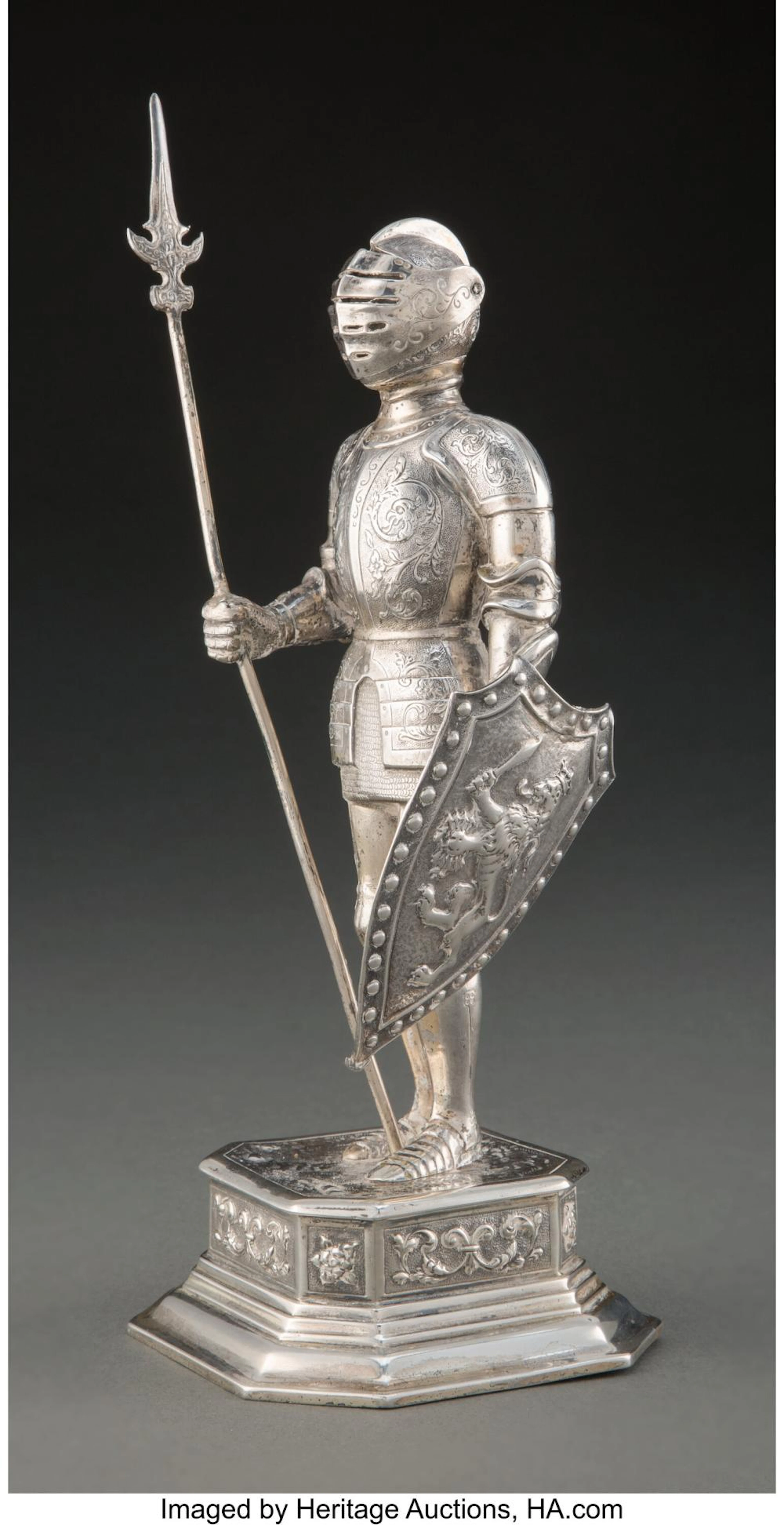 A Continental Silver Medieval Knight, 1928 Marks: ABD, (London import), II 10-1/