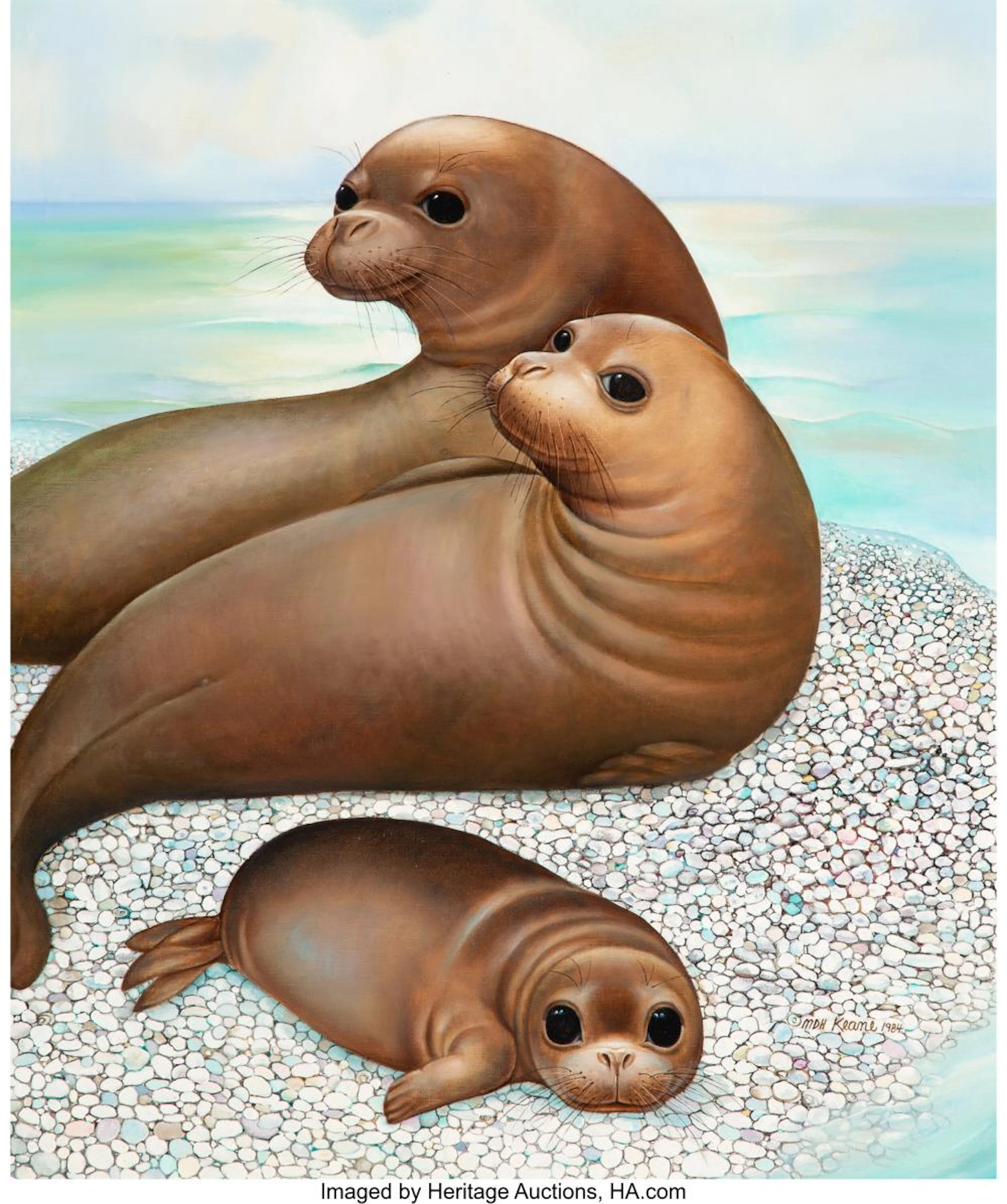Margaret Keane (American, b. 1927) Seals, 1984 Oil on canvas 36 x 30 inches (91.