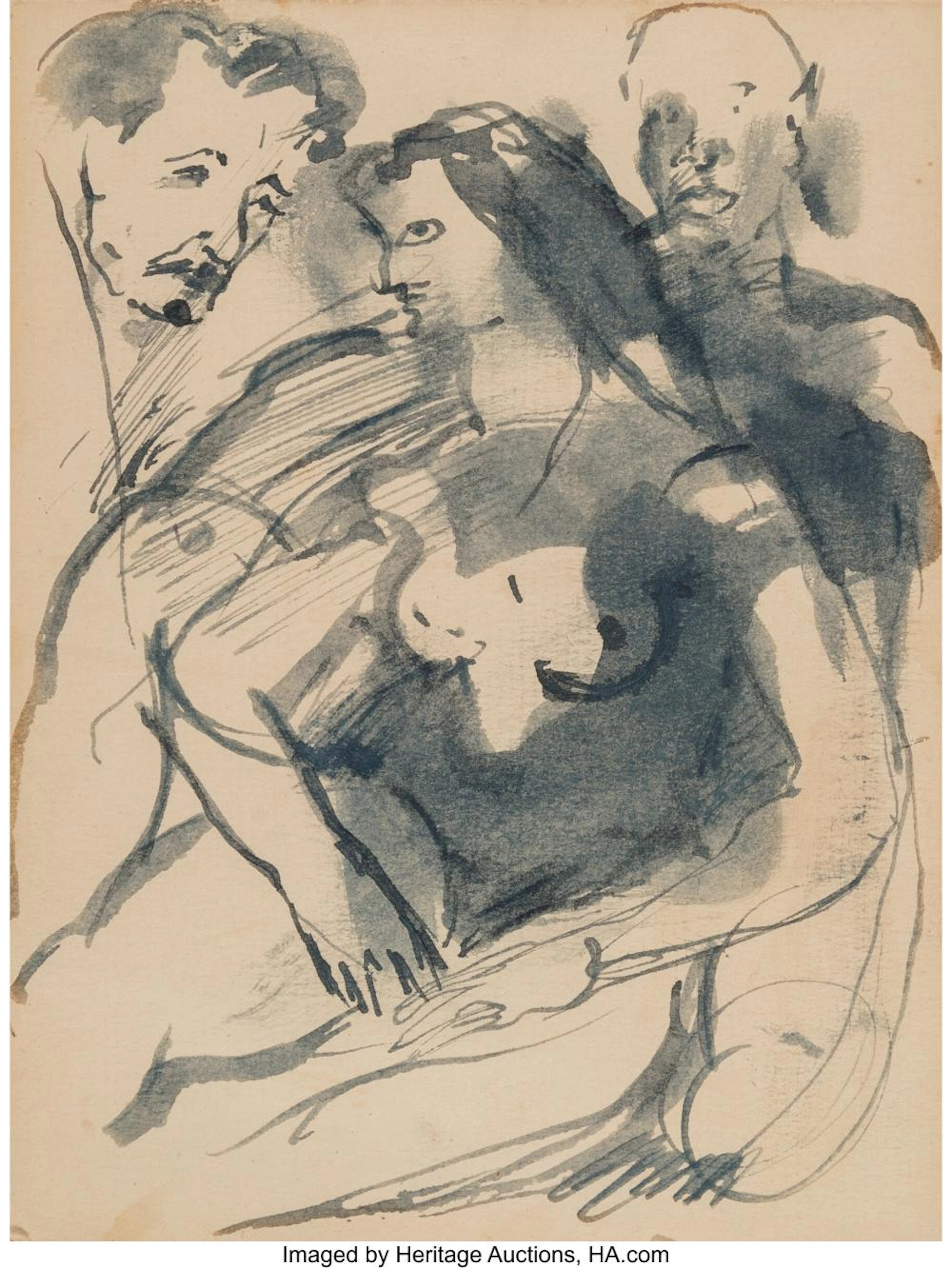 Franz Kline (American, 1910-1962) Self-Portrait and Portrait of David Orr with