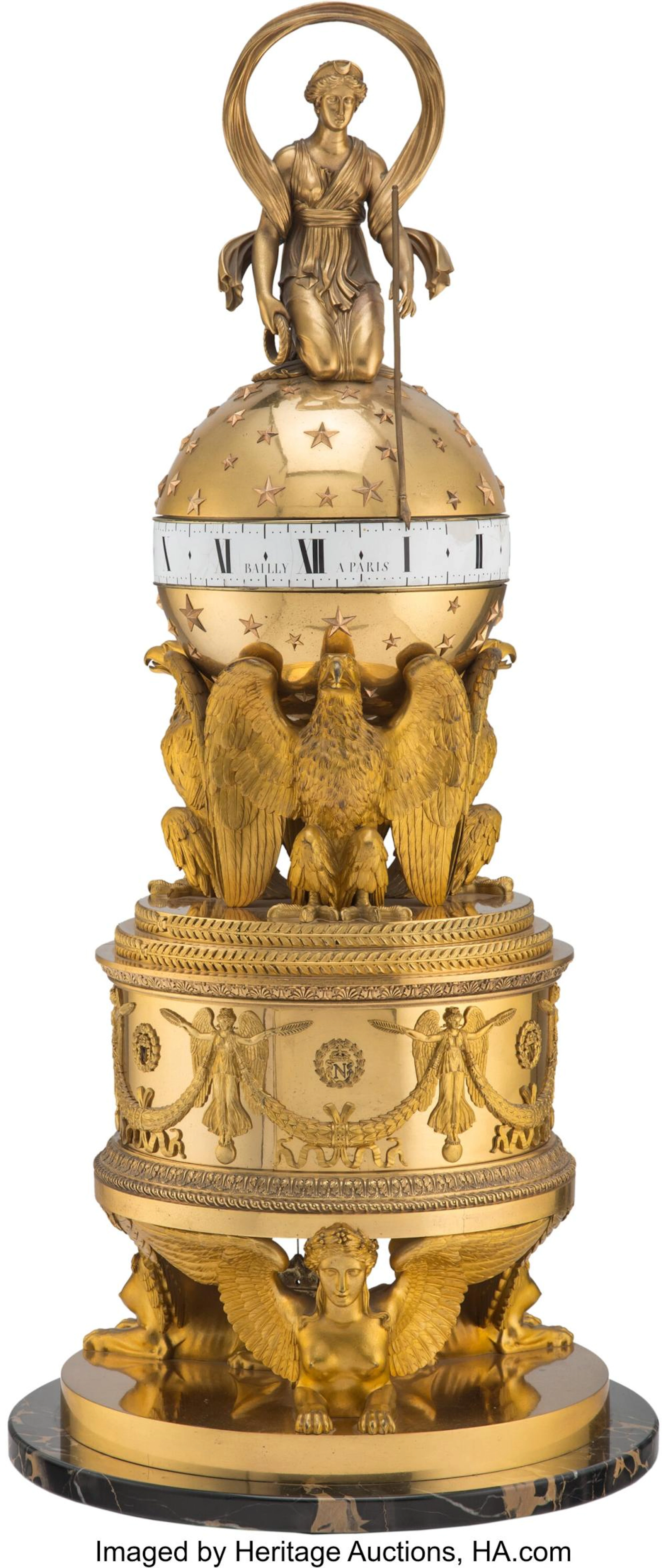 A French Napoleonic Imperial Bailly à Paris Gilt Bronze and Enamel Cercle Tourna