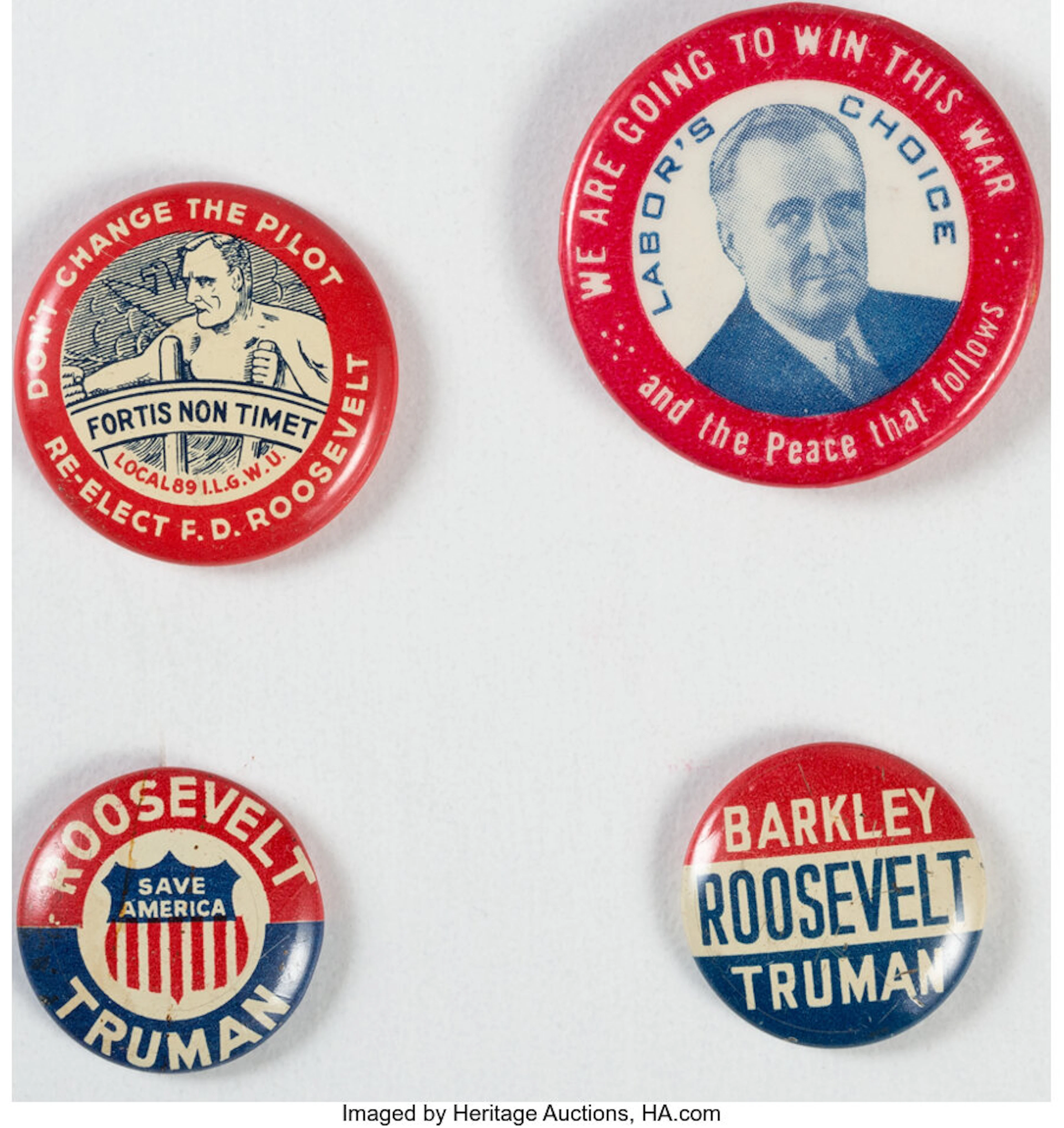 Franklin D. Roosevelt: Four Campaign Buttons....