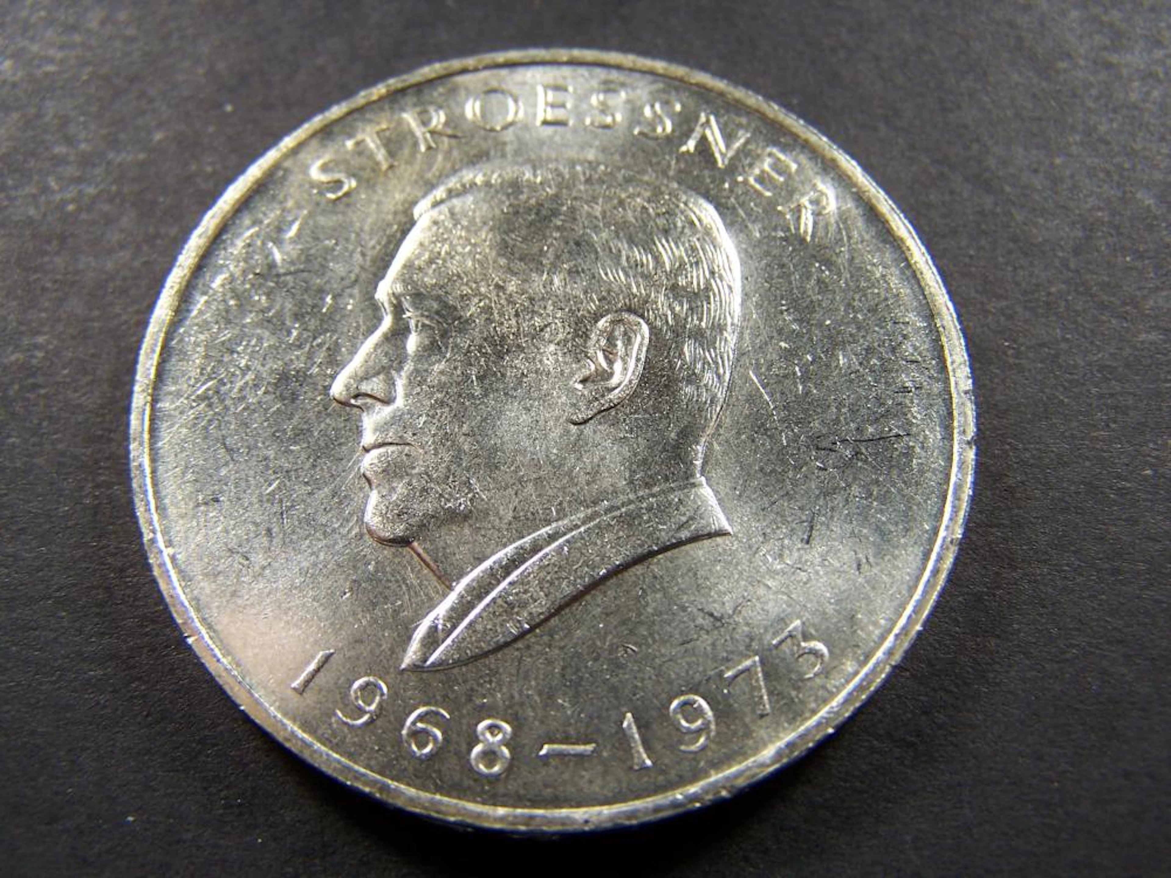 1973 Paraguay 300 Guaranies SILVER COIN. Brilliant Uncirculated!!