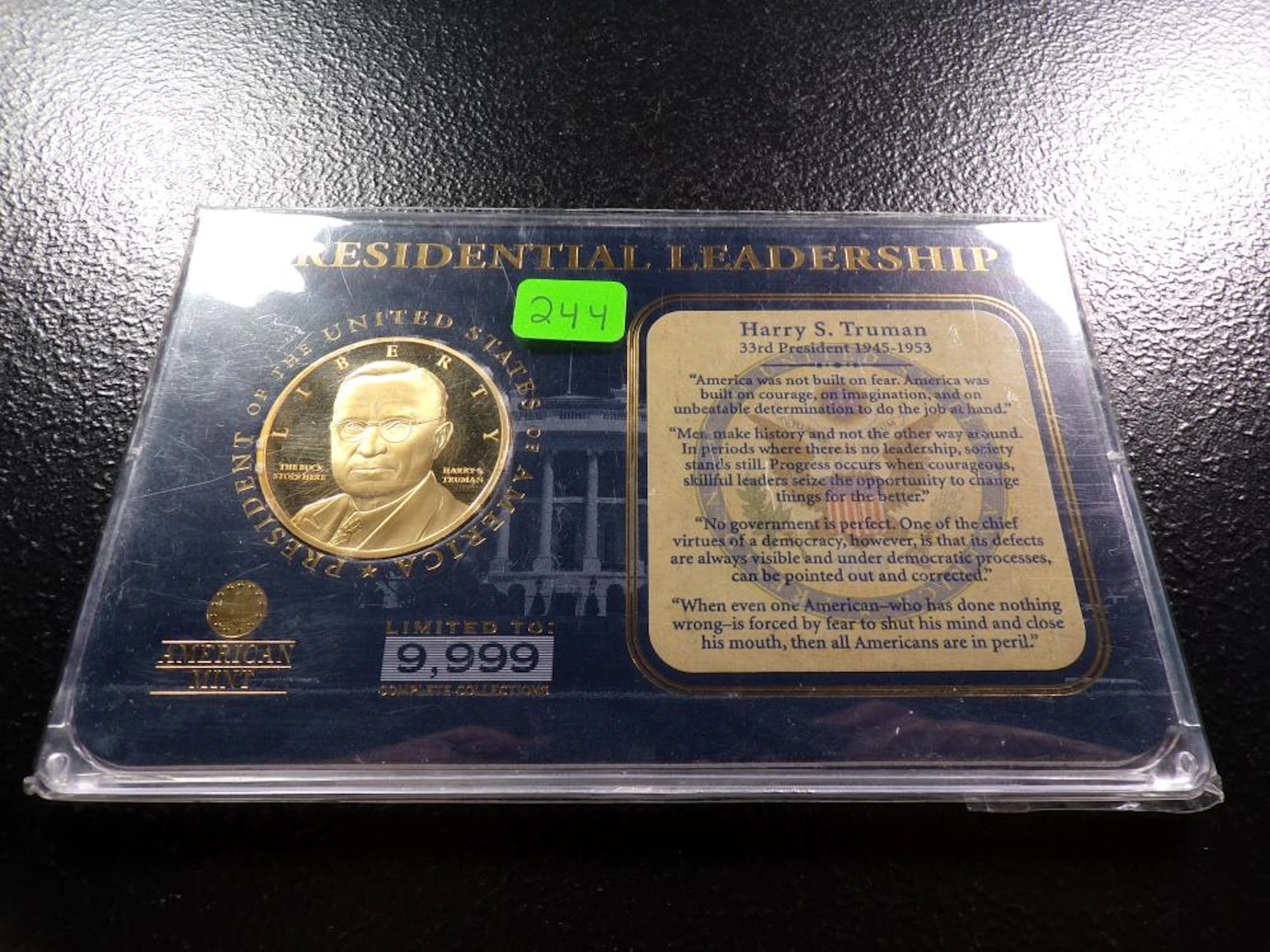 HARRY S TRUMAN PRESIDENTIAL LEADERSHIP MEDAL