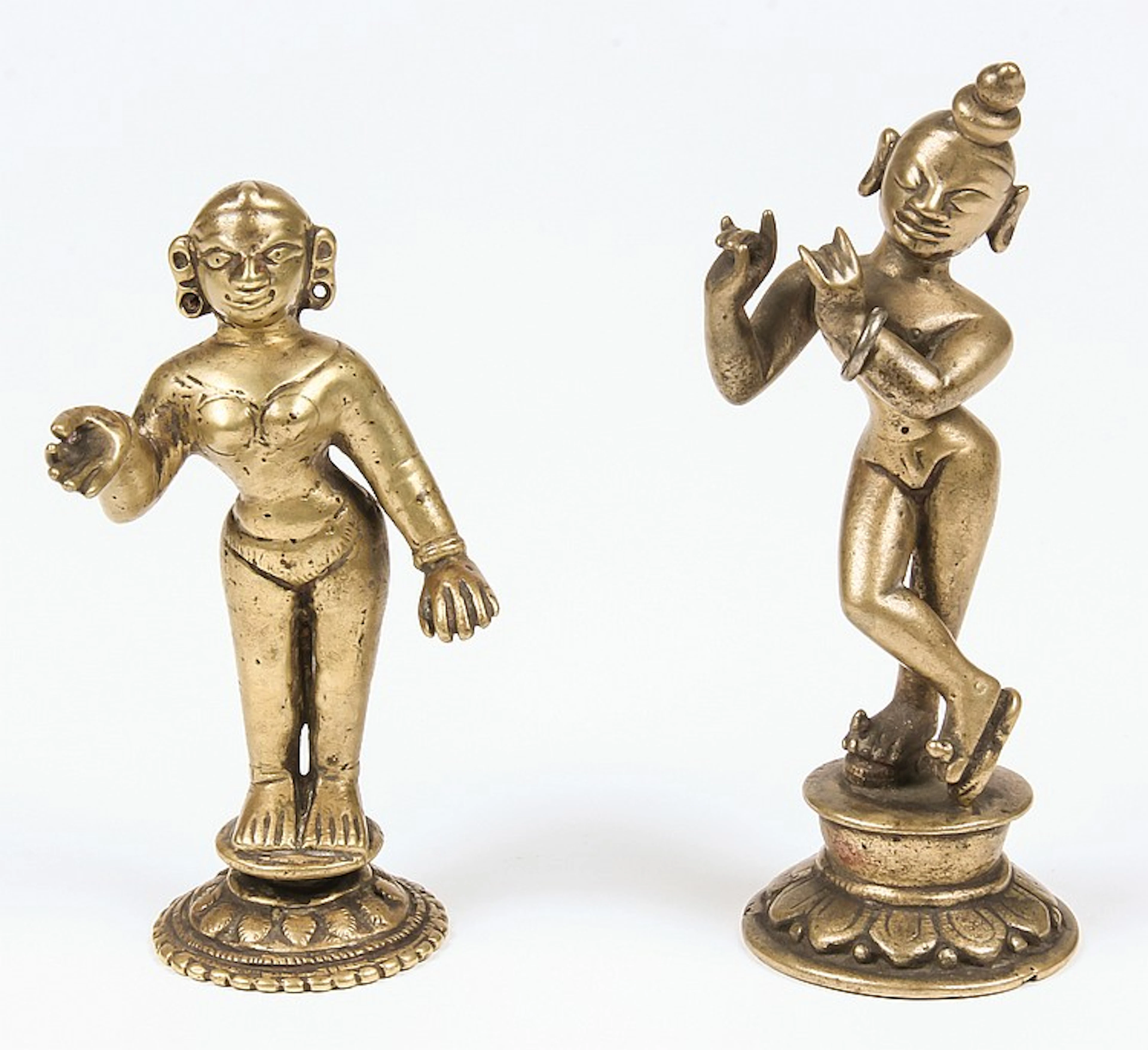 Krishna and Radha Statues, Ca. 1850