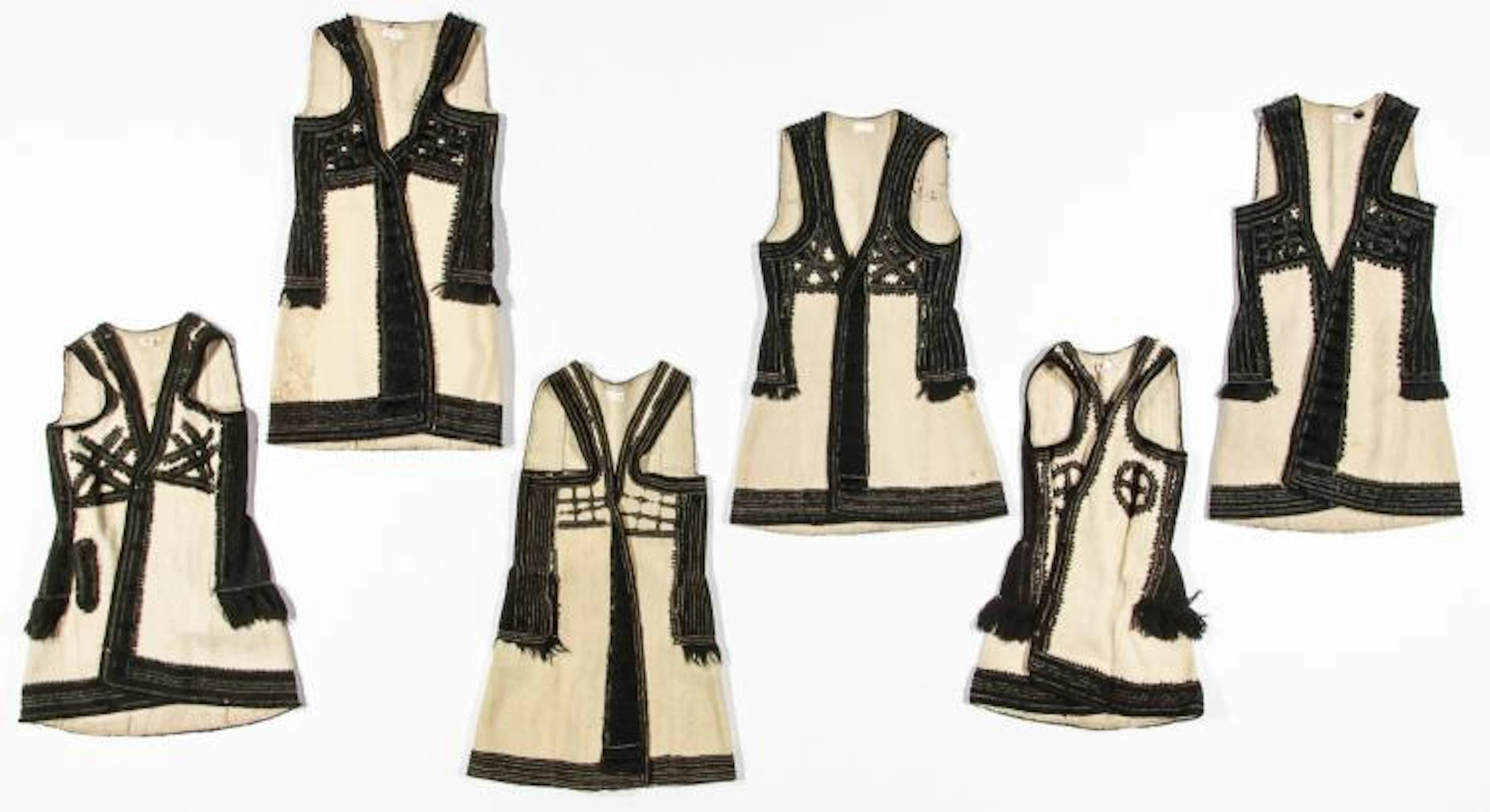 6 Wool & Felt Embroidered Balkan Folk Costumes